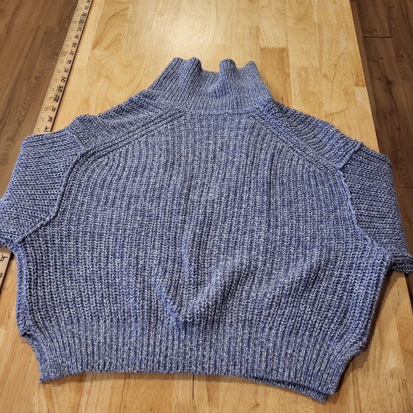 Free People Blue Collared Sweater Slouchy Super Cute Fit Soft XS