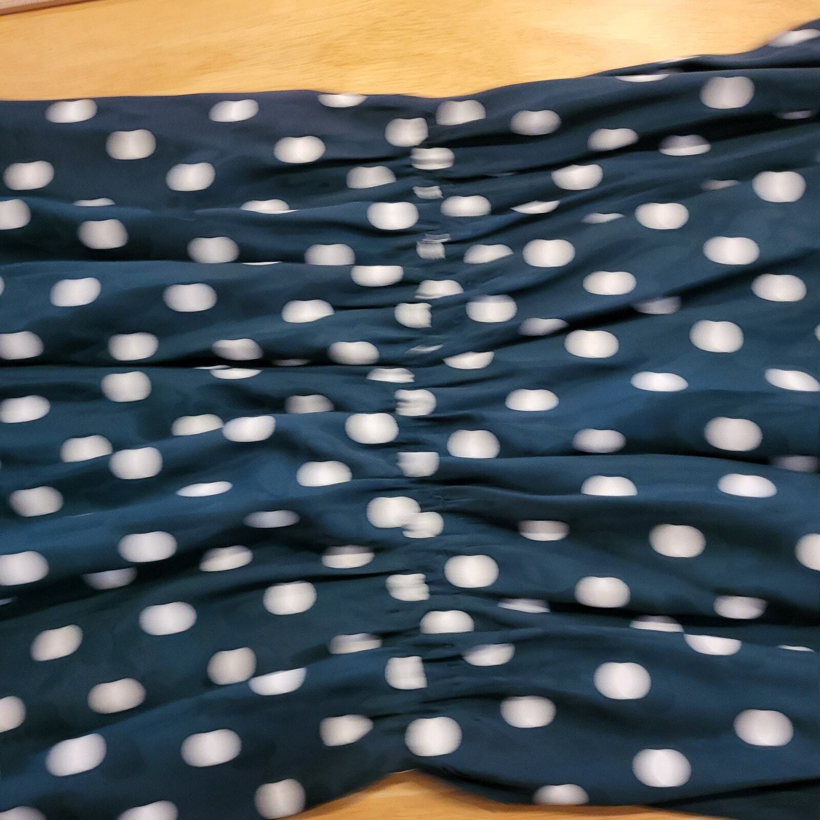 Vintage Blue/Green Polyester Polkadot Belt 24" Waist Elastic 16" P2P 50's