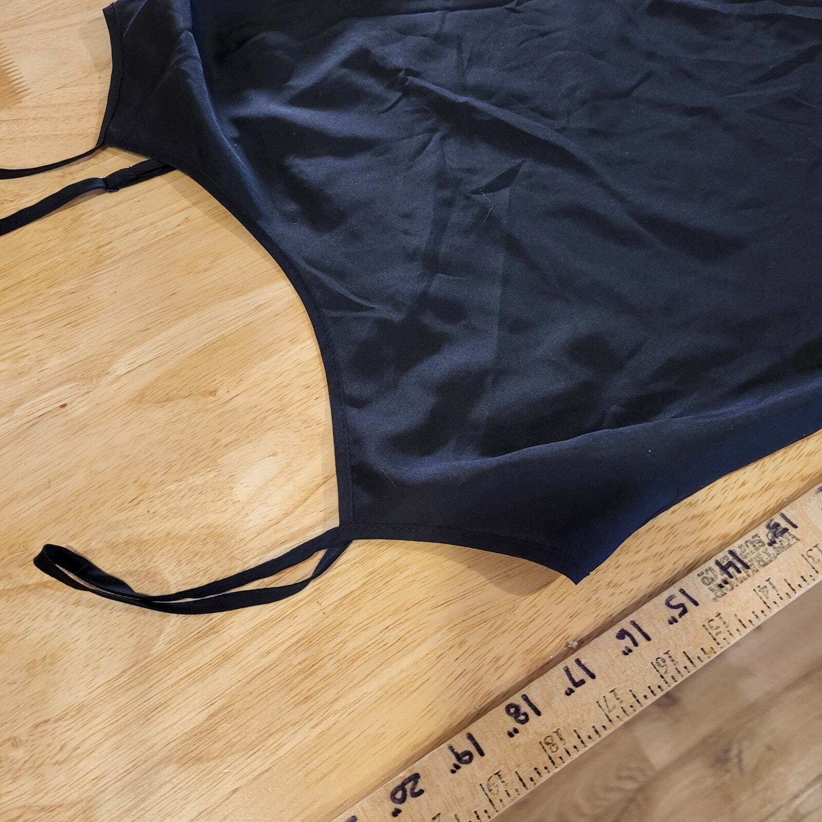 DKNY Black Adjustable Spaghetti Strap Camisole 16" P2P 
