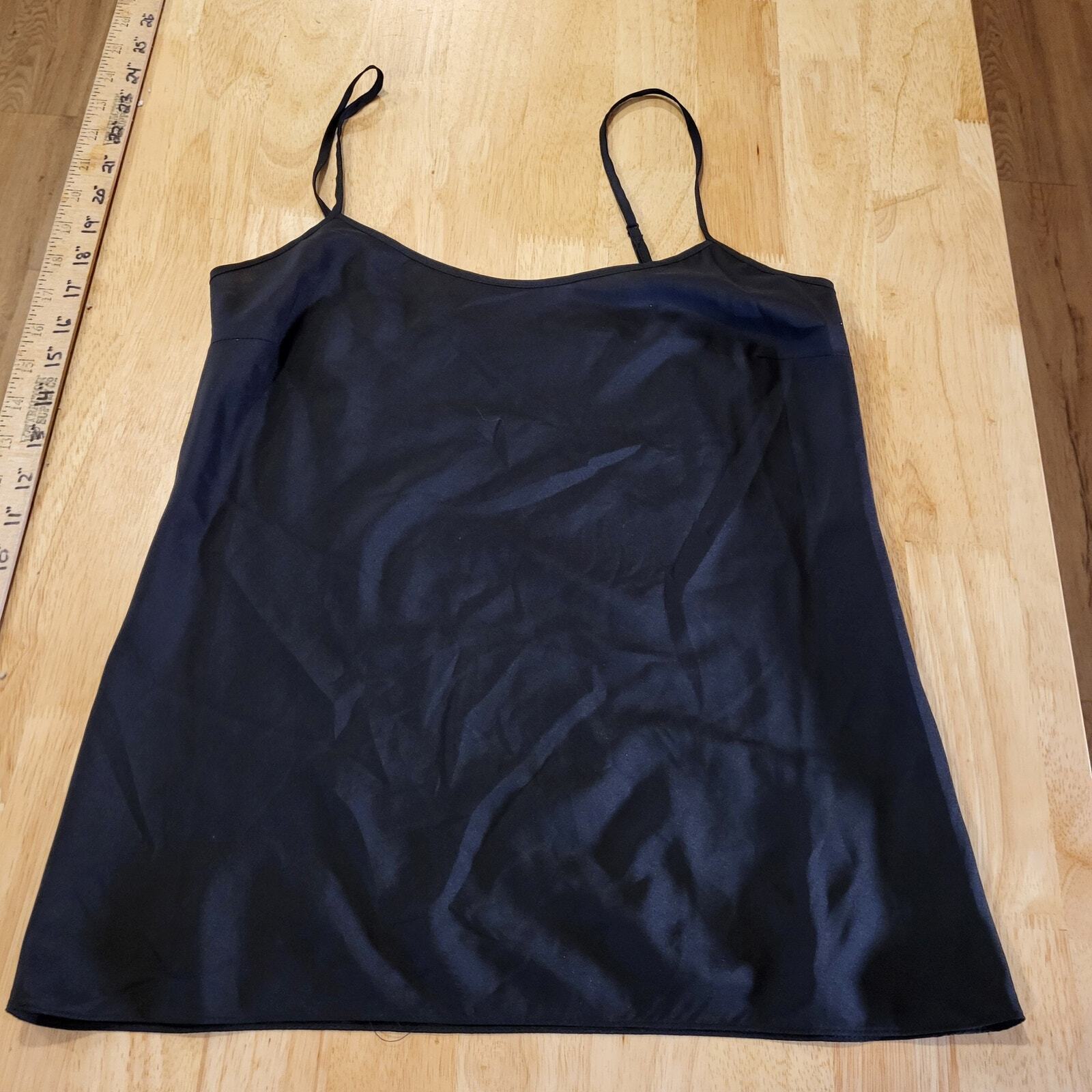 DKNY Black Adjustable Spaghetti Strap Camisole 16" P2P 