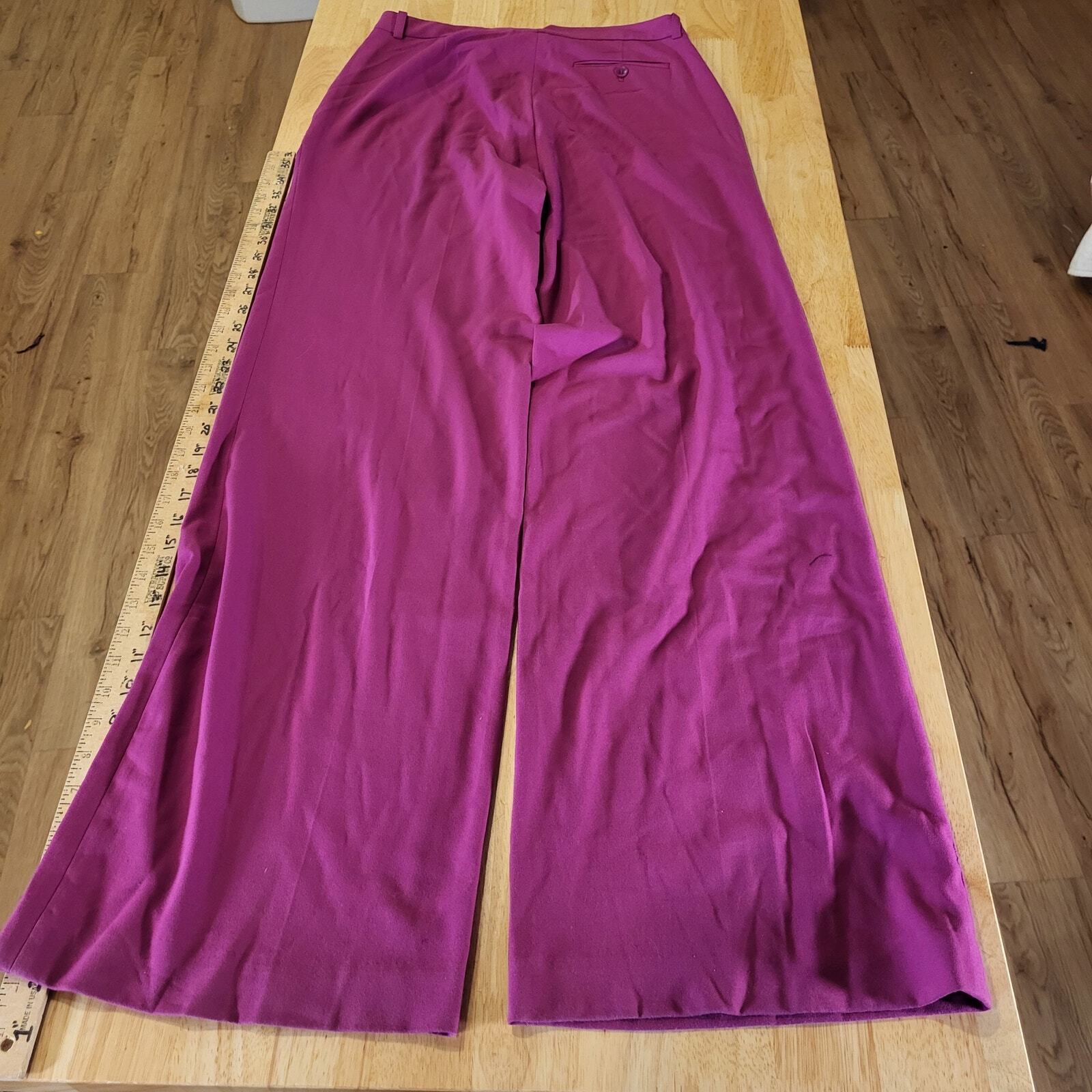 BCBGMAXAZRIA Medium Pink Wide Leg Flat Front Trouser Pants Pockets 