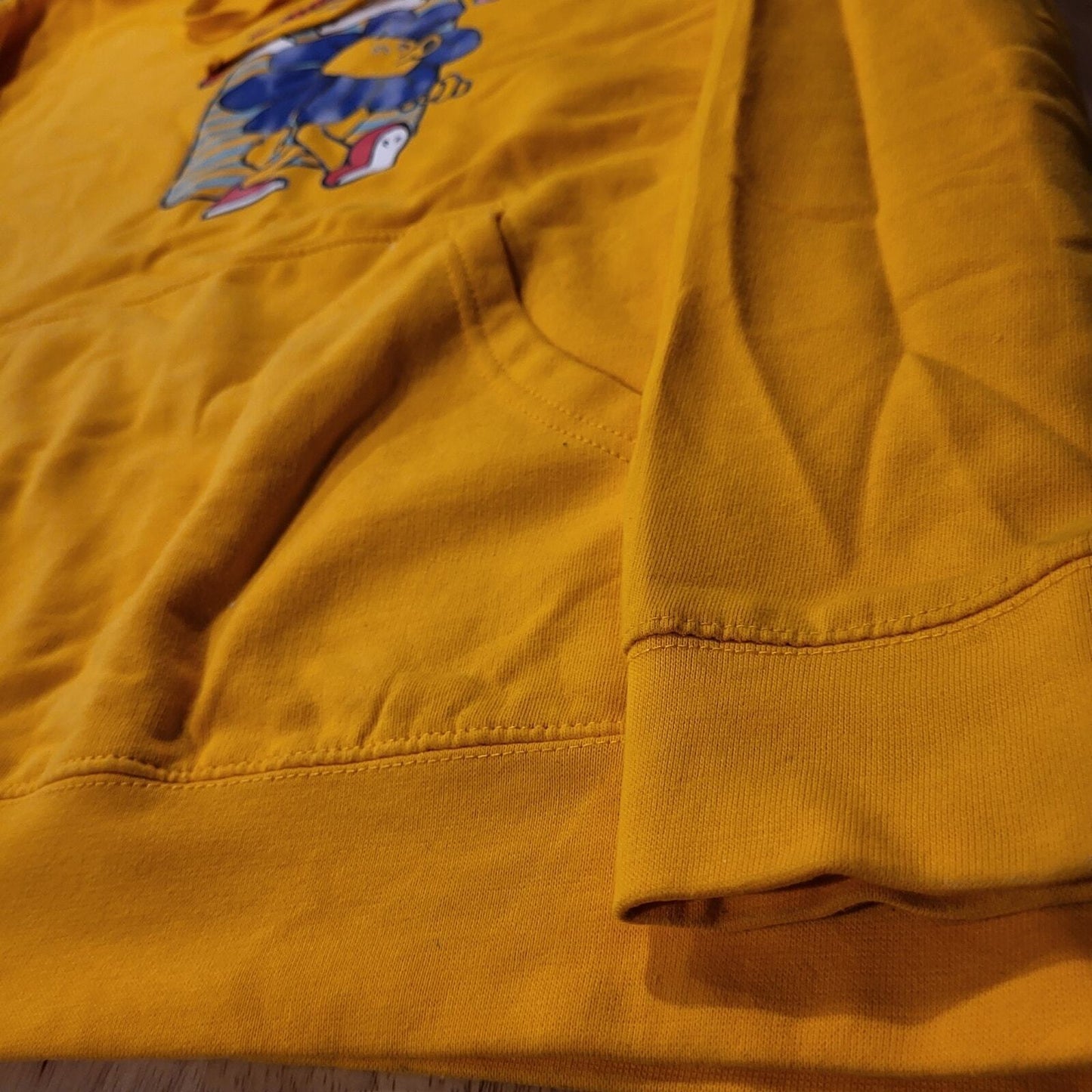 Yellow Surrender to the Flow Flower Man Hoodie Large  24" Pit2pit