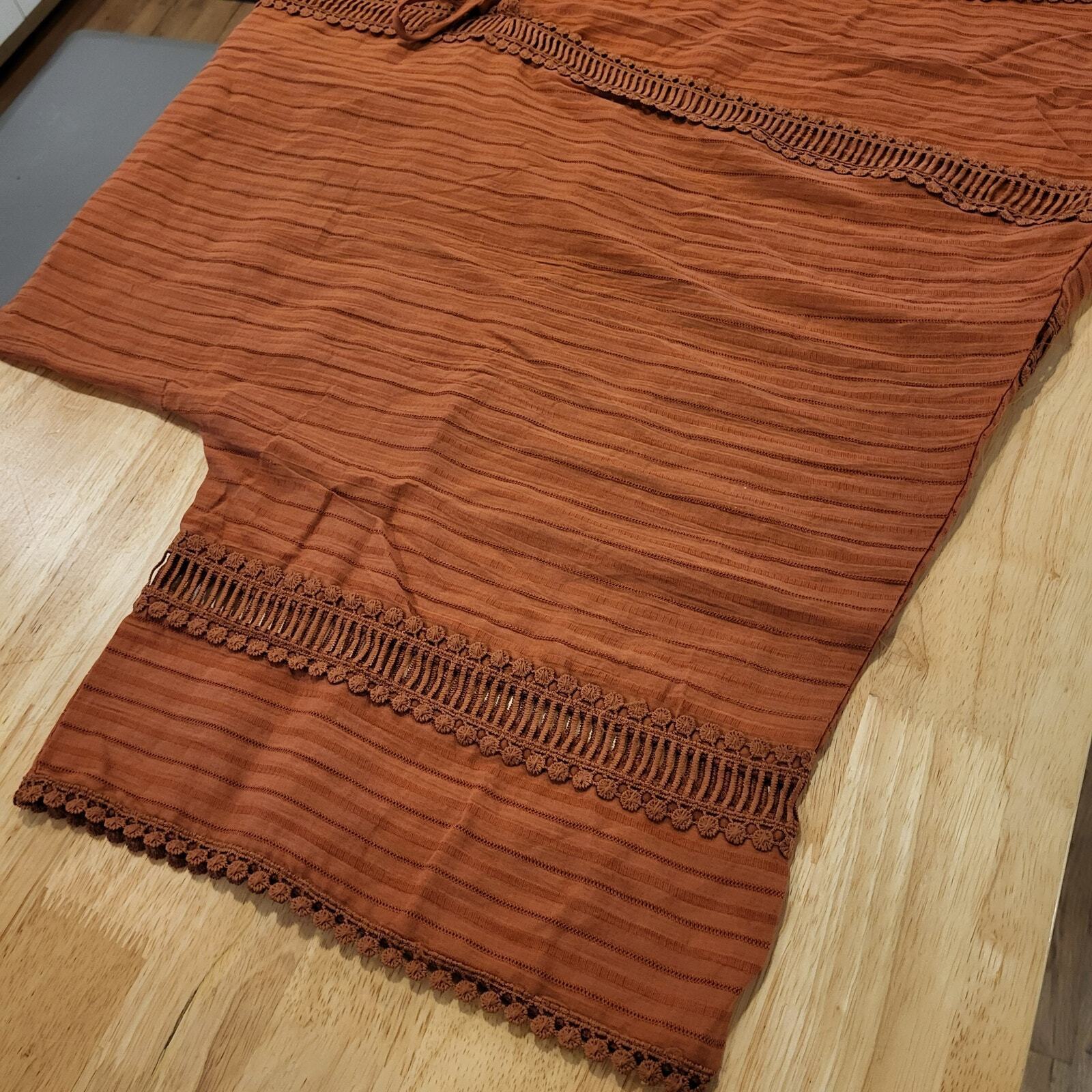 Torrid 1/2 14/18 NWT Brown Beach Cover Cotton Lace Detail Tie Waist Short 