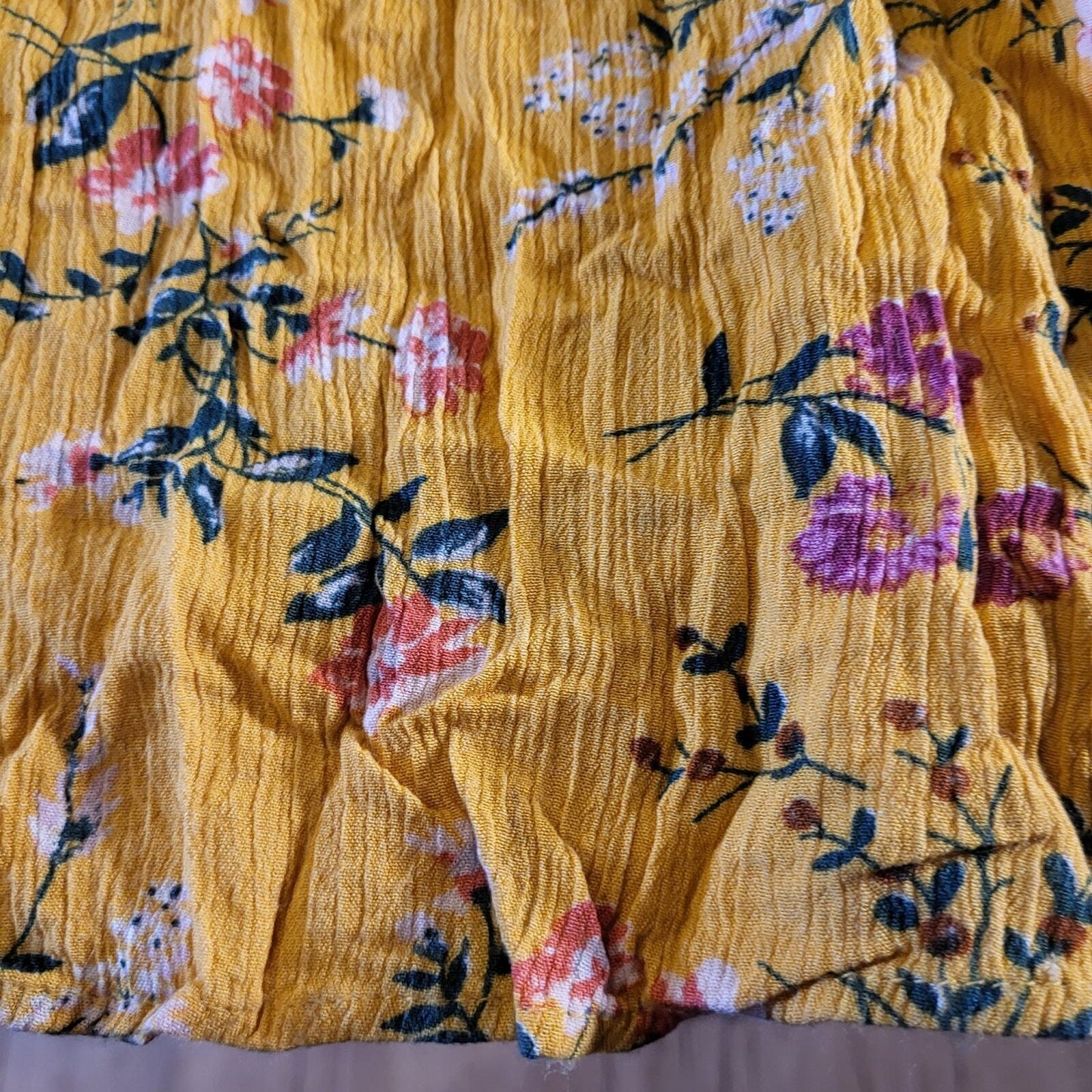 Yellow Floral V Neck Flow Flutter Sleeve 12"-22" Waist Tie Maxi Dress