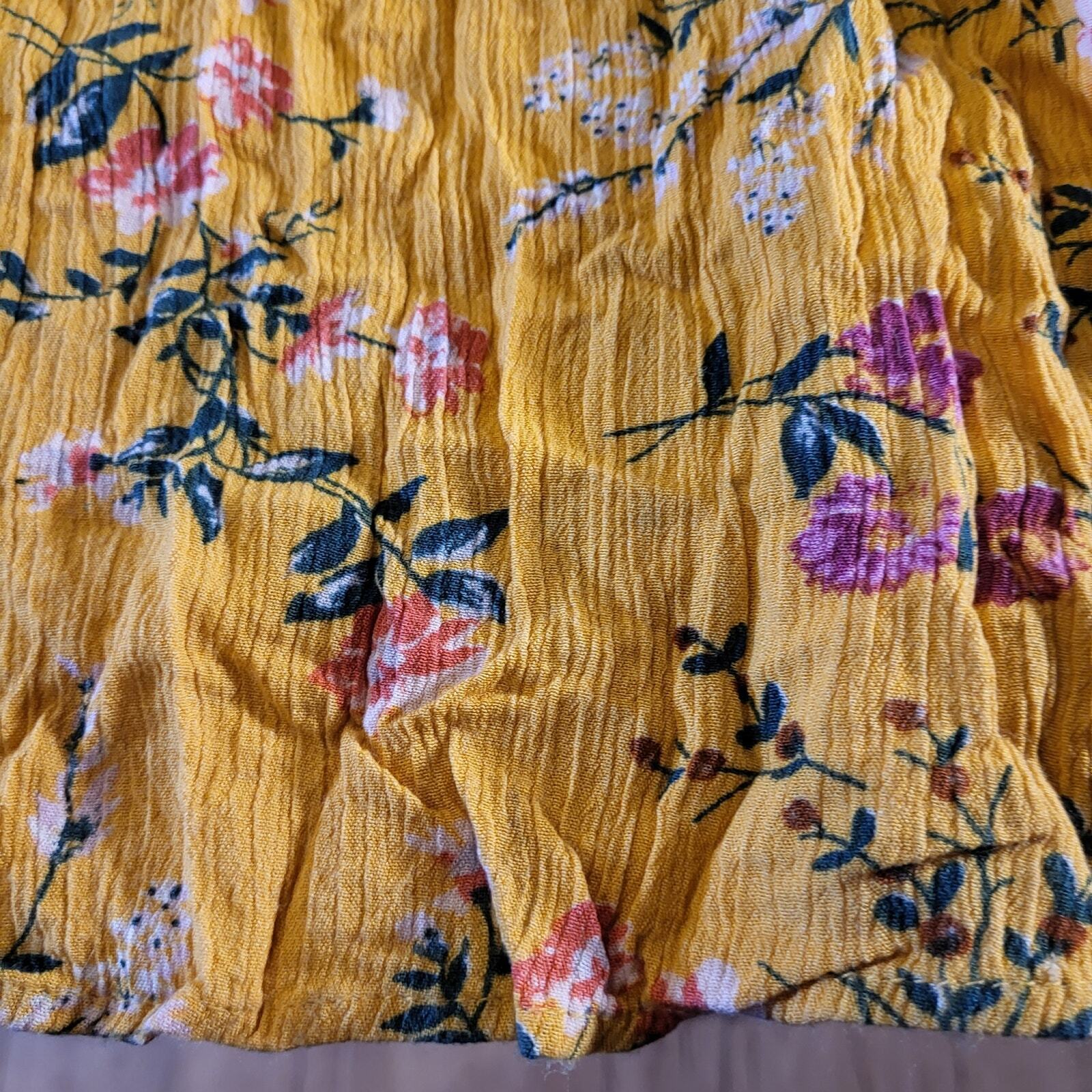 Yellow Floral V Neck Flow Flutter Sleeve 12"-22" Waist Tie Maxi Dress