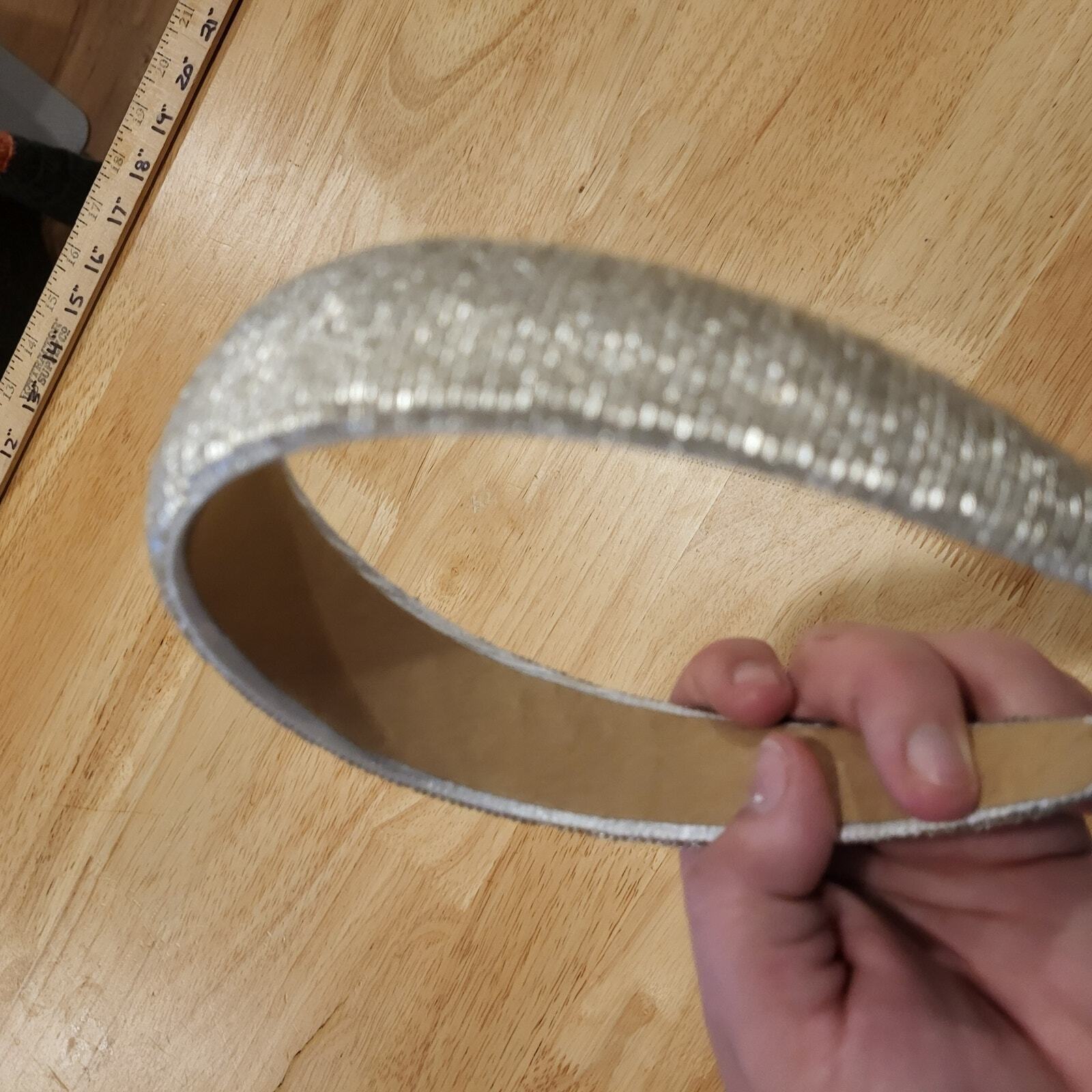 Silver Beaded Headband Never Worn One Inch Wide
