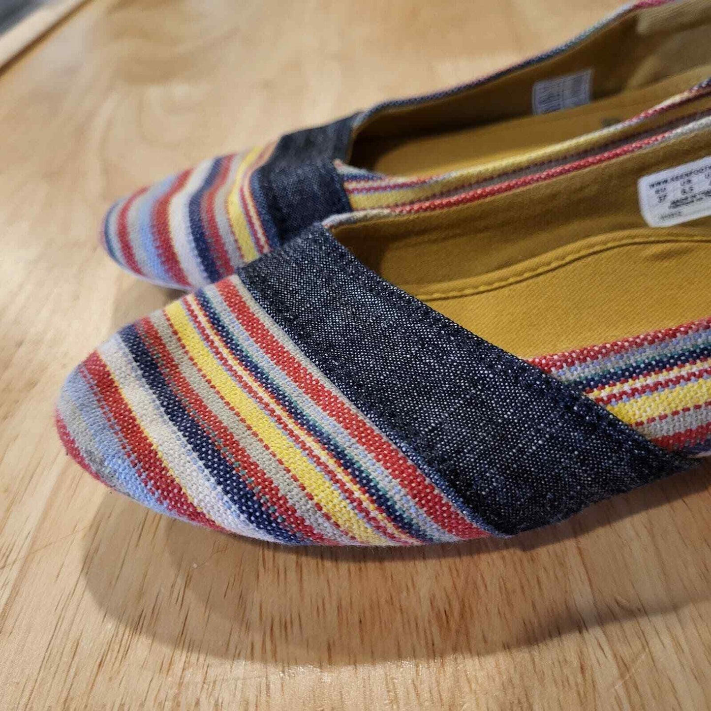 Women's Striped Cortona Keen Canvas Slide On Flats Multicolor 6.5