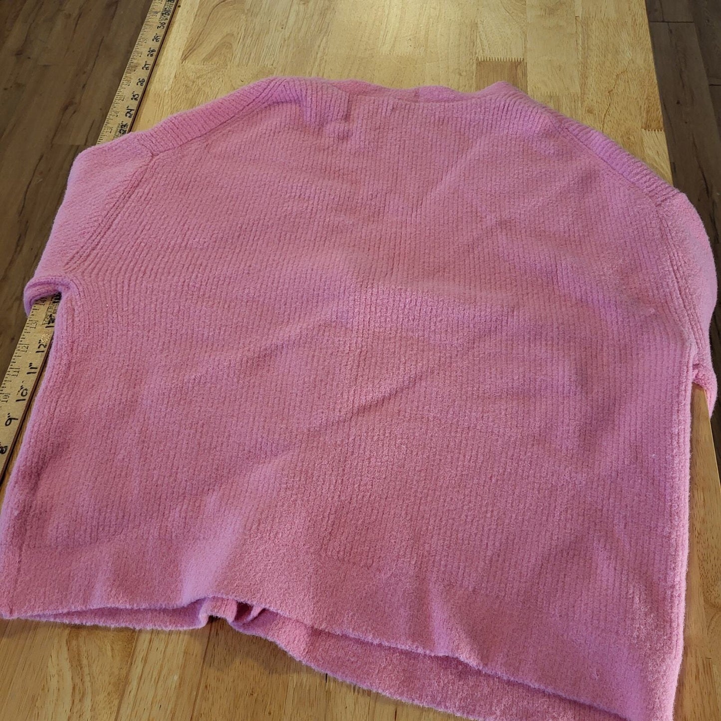 American Eagle Pink Nylon Cardigan Buttons Small 22" Pit To Pit Long Sleeve 