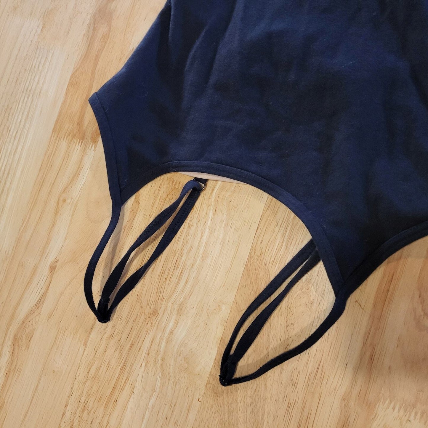 Treelance Black Spaghetti Strap Full Body Black Leotard Organic Cotton Spandex 