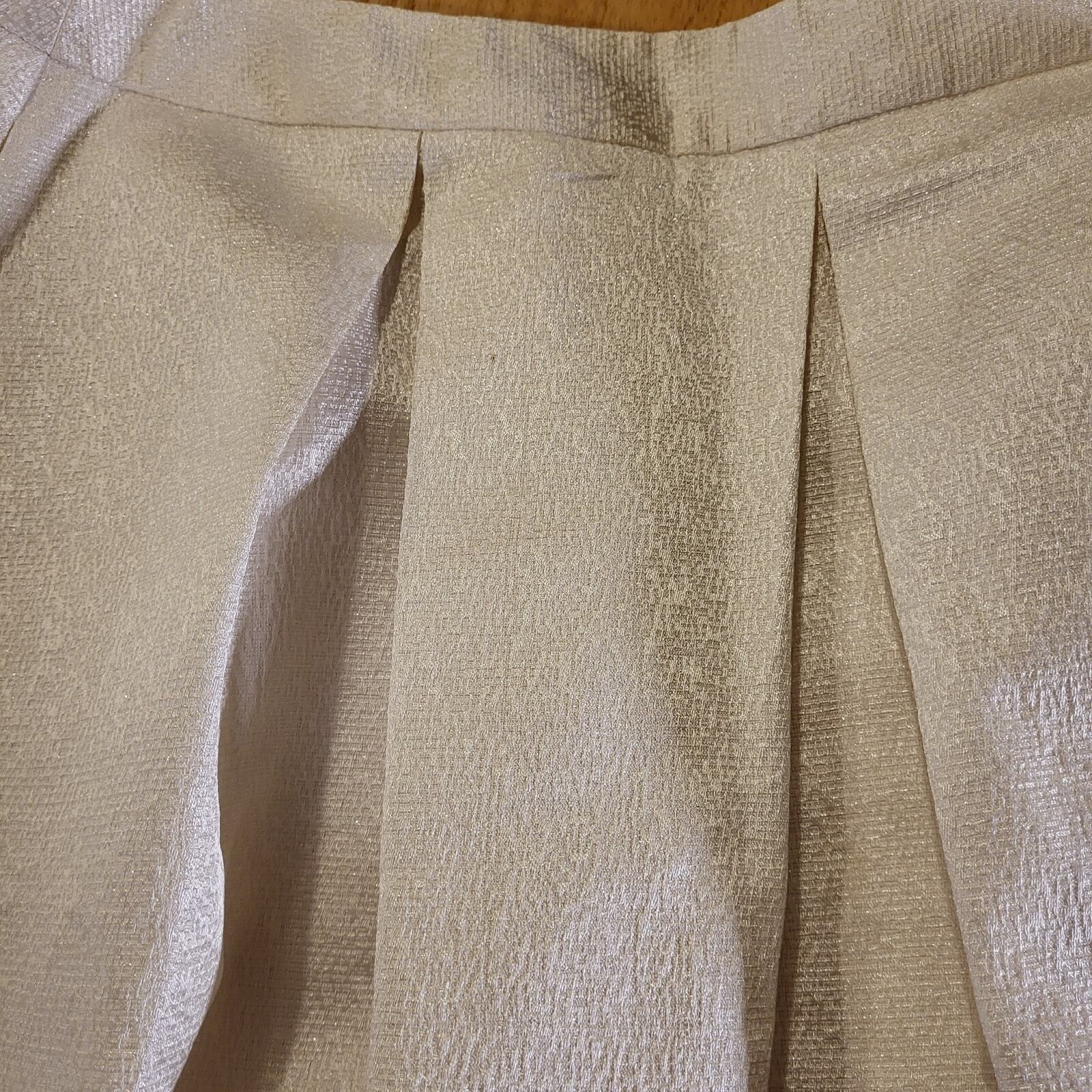 Express size 8 circle skirt White Invisible Zipper Lined 28" Waist 25" Long 