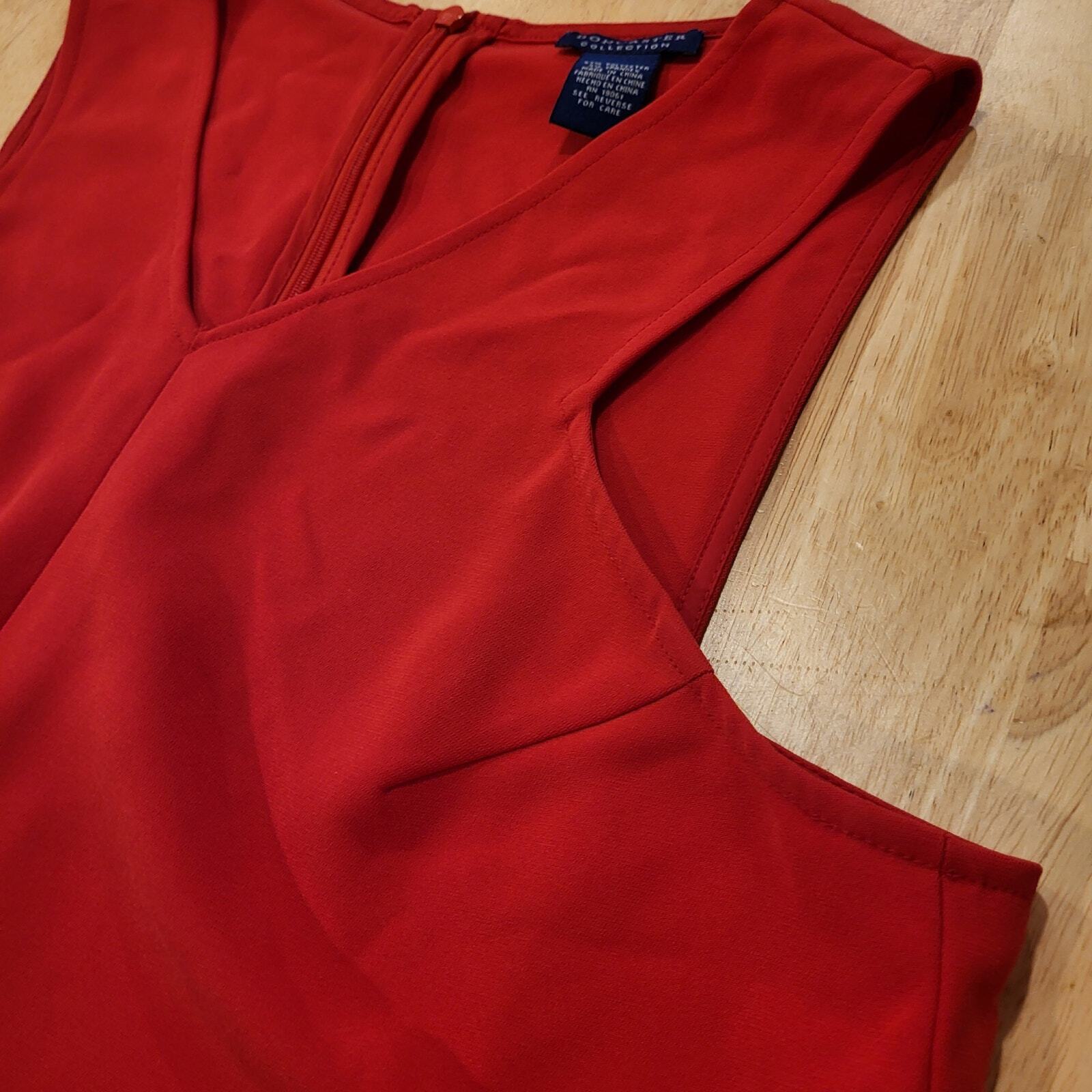 Red Doncaster size 8 Sleeveless Blouse Dart Detail  19" P2P 25" shoulder to hem