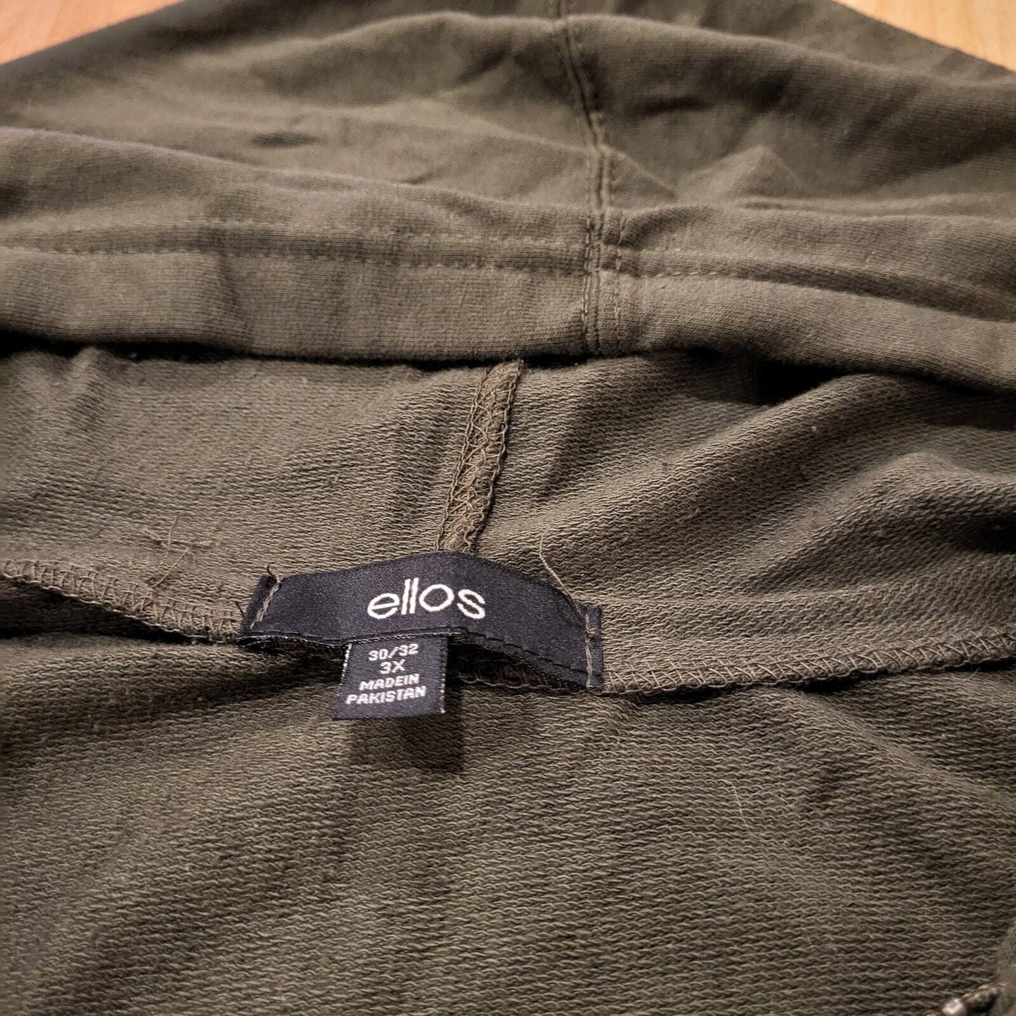 Ellos Hunter Green 3X Long Zip Front Hoodie Super Soft & Stretchy 34" Pit to Pit