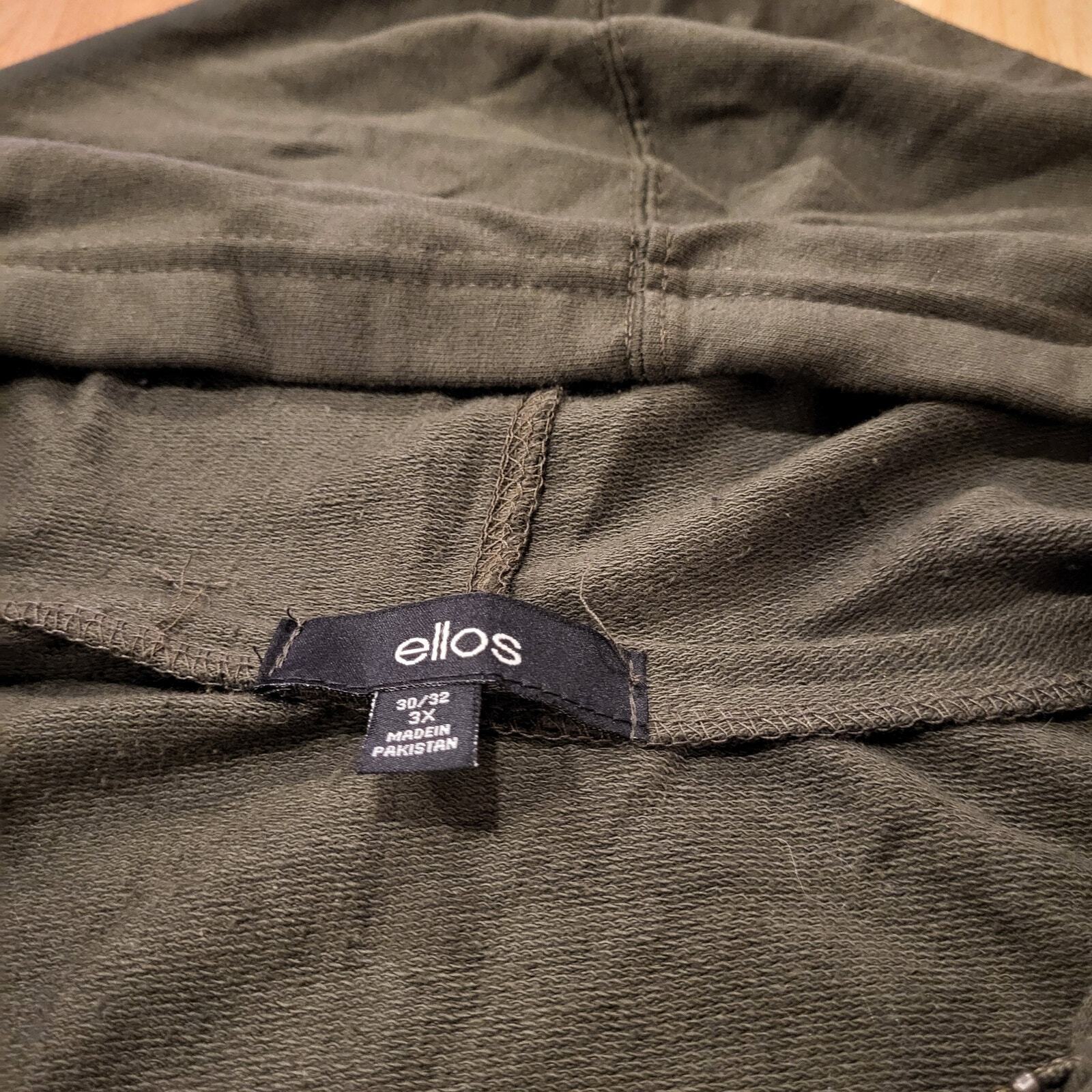 Ellos Hunter Green 3X Long Zip Front Hoodie Super Soft & Stretchy 34" Pit to Pit