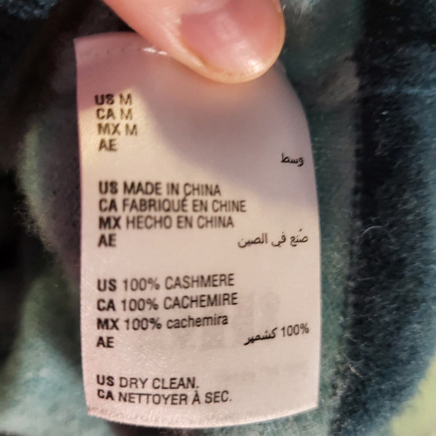 Charter Club Luxury 100% Cashmere Pink & Green Stripe Crew Neck Sweater Medium