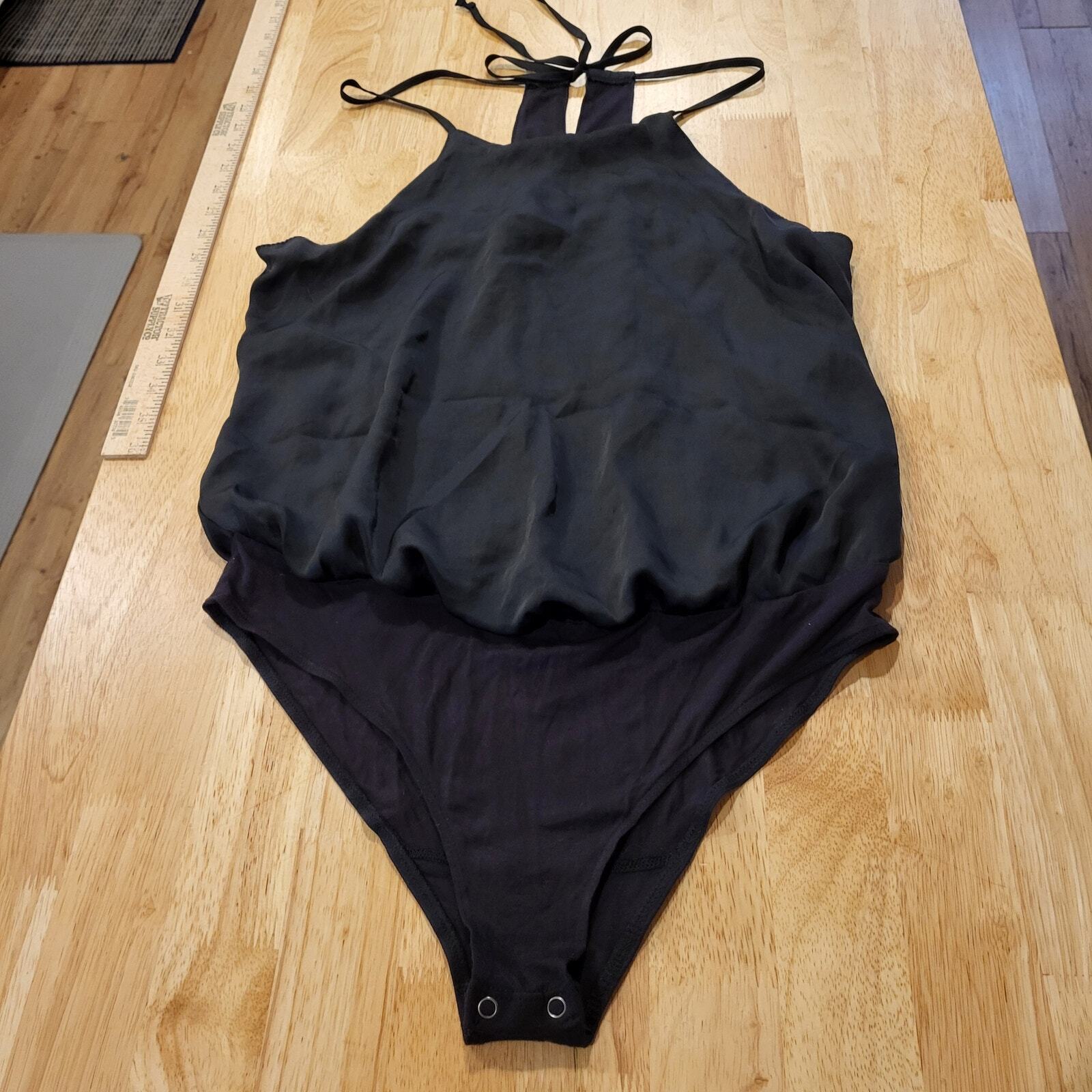 Abercrombie & Fitch Spaghetti Strap Black billowy body suit Medium keyhole 