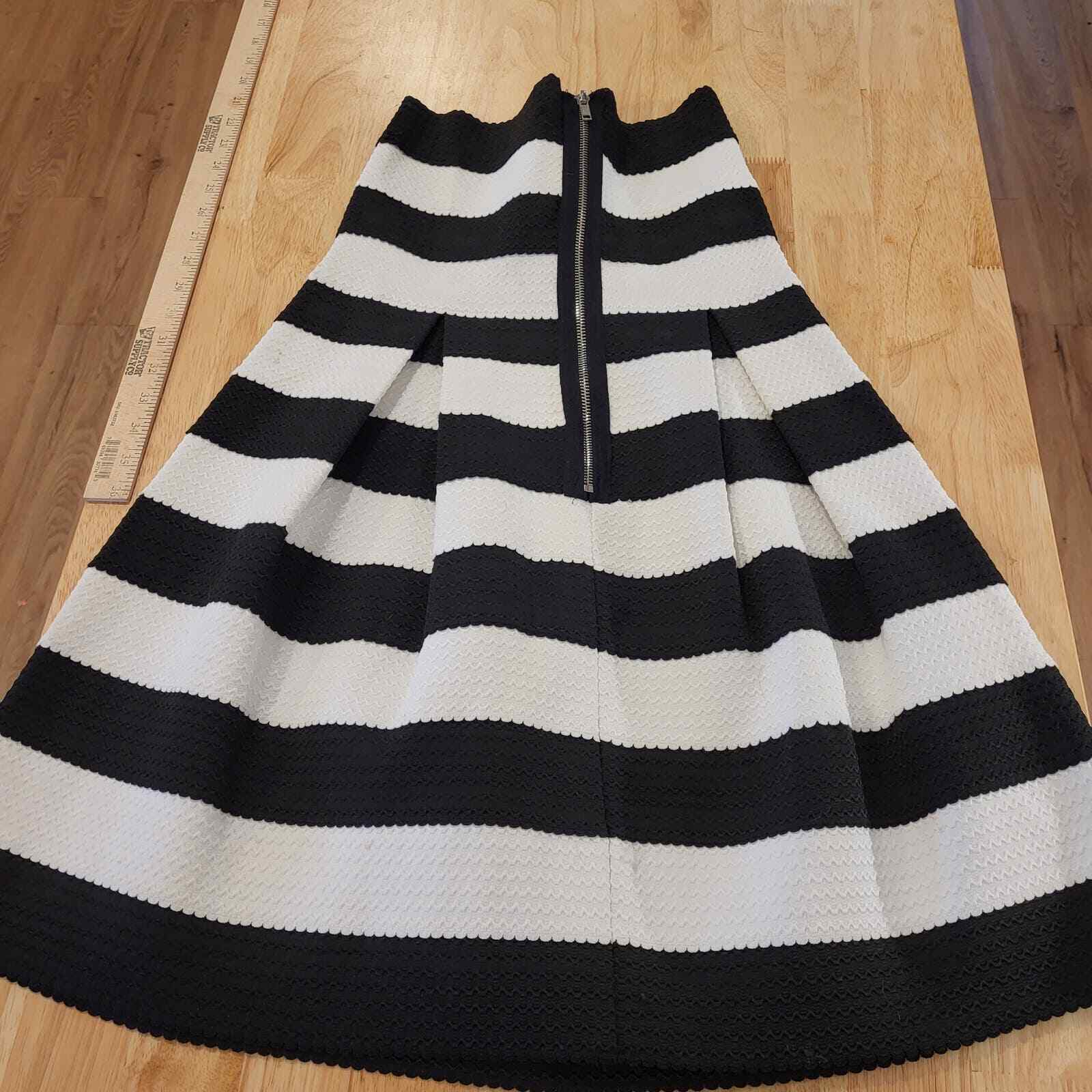 Black & White Striped Bandage Stretch Mini Dress Strapless Balloon Skirt M