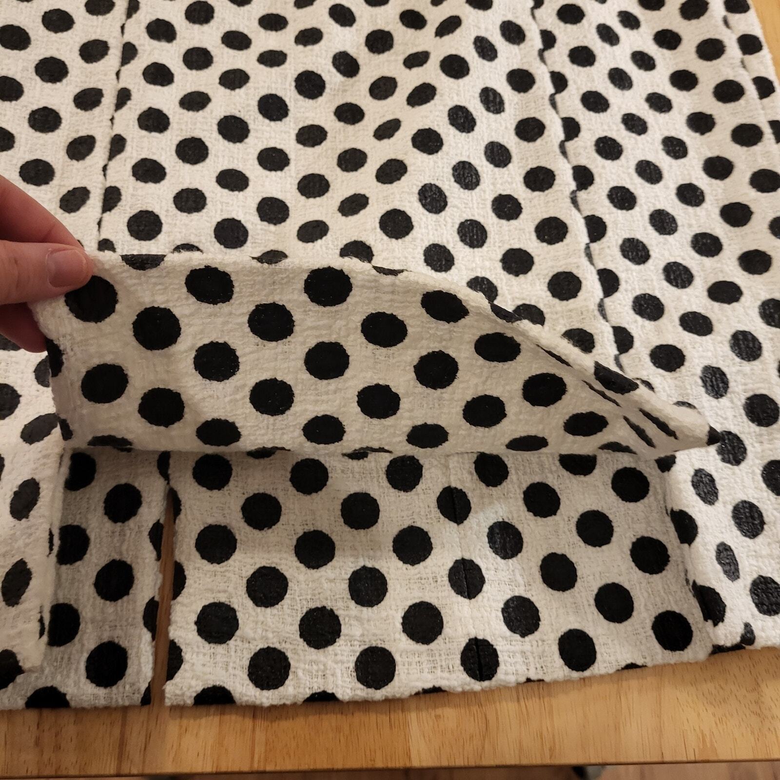 Nwt Doncaster Black & White Polka Dot Pencil Slit Skirt Incredible Quality SZ 10