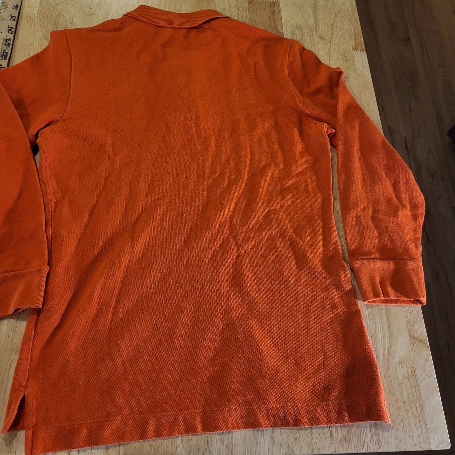 Ralph Lauren The Skinny Polo Orange Medium Cotton Long Sleeve