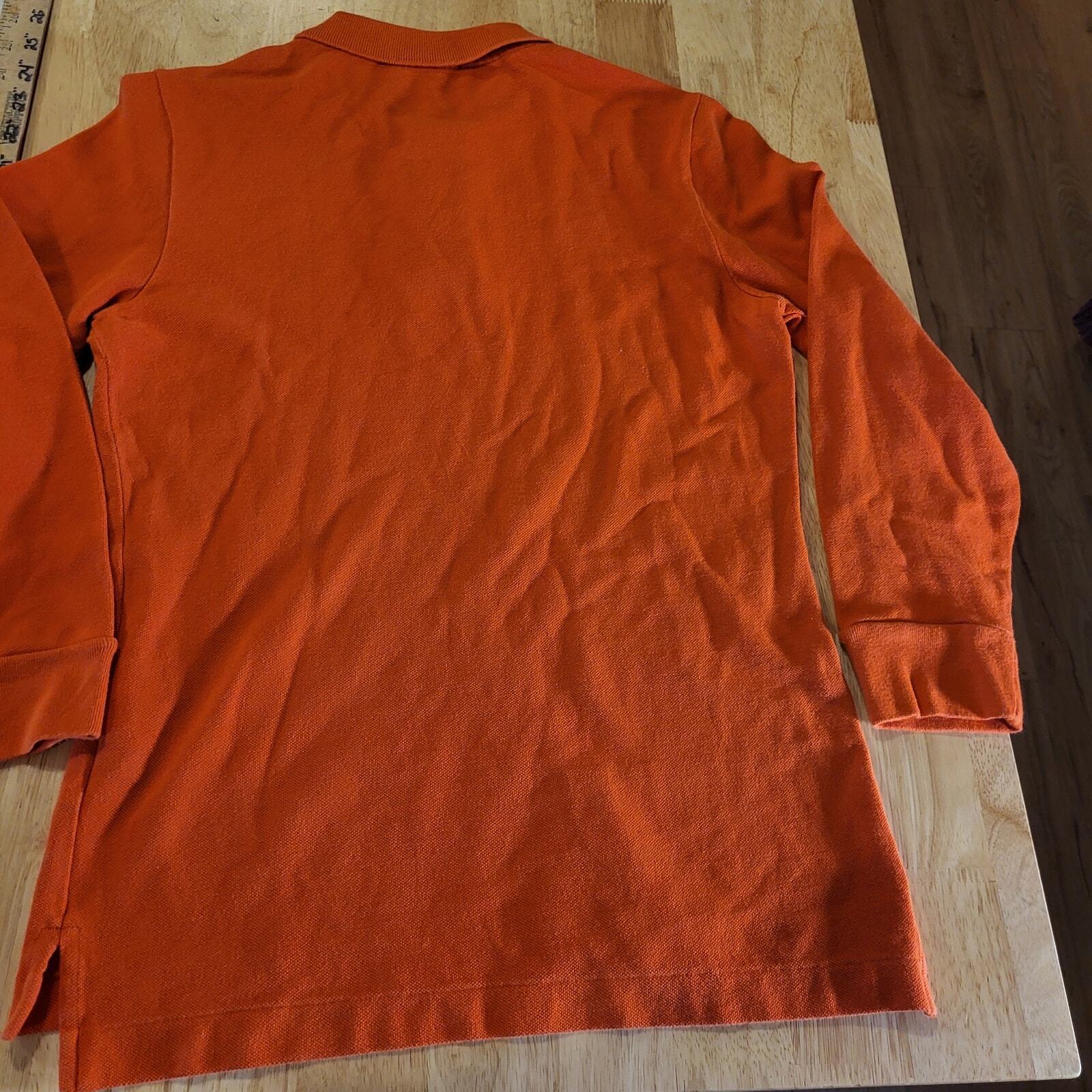 Ralph Lauren The Skinny Polo Orange Medium Cotton Long Sleeve