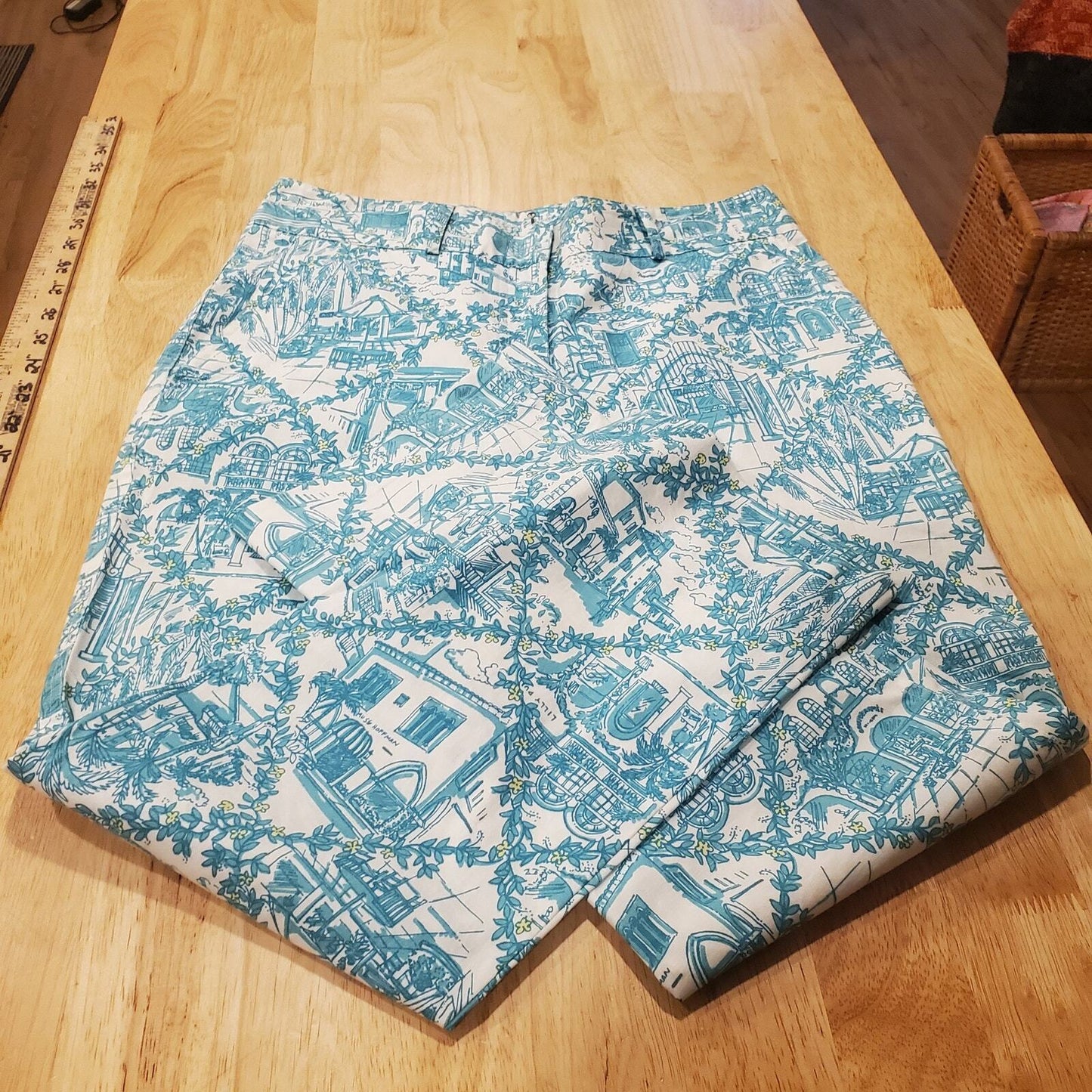 Lilly Pulitzer Blue Toile Golf Pants Ankle Size 4
