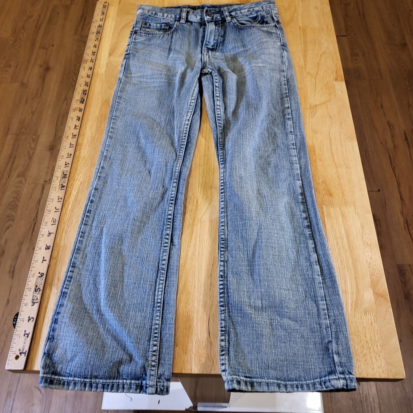 Helix Iron Cross Pocket Slim Boot Cut Jeans 10 Y2k 90's Vintage Goth Punk Emo