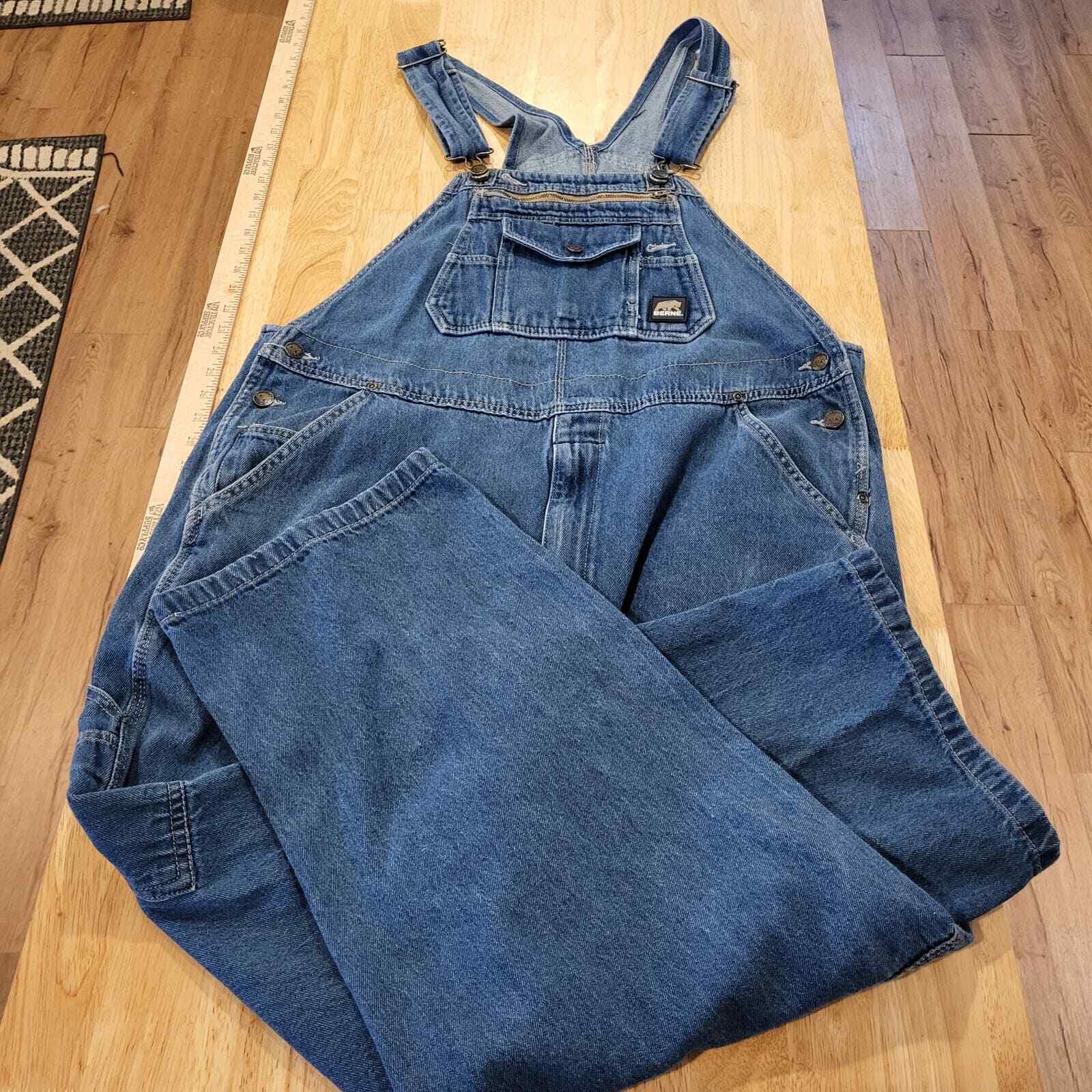 44*30 Berne Blue Denim Overalls Great Condition