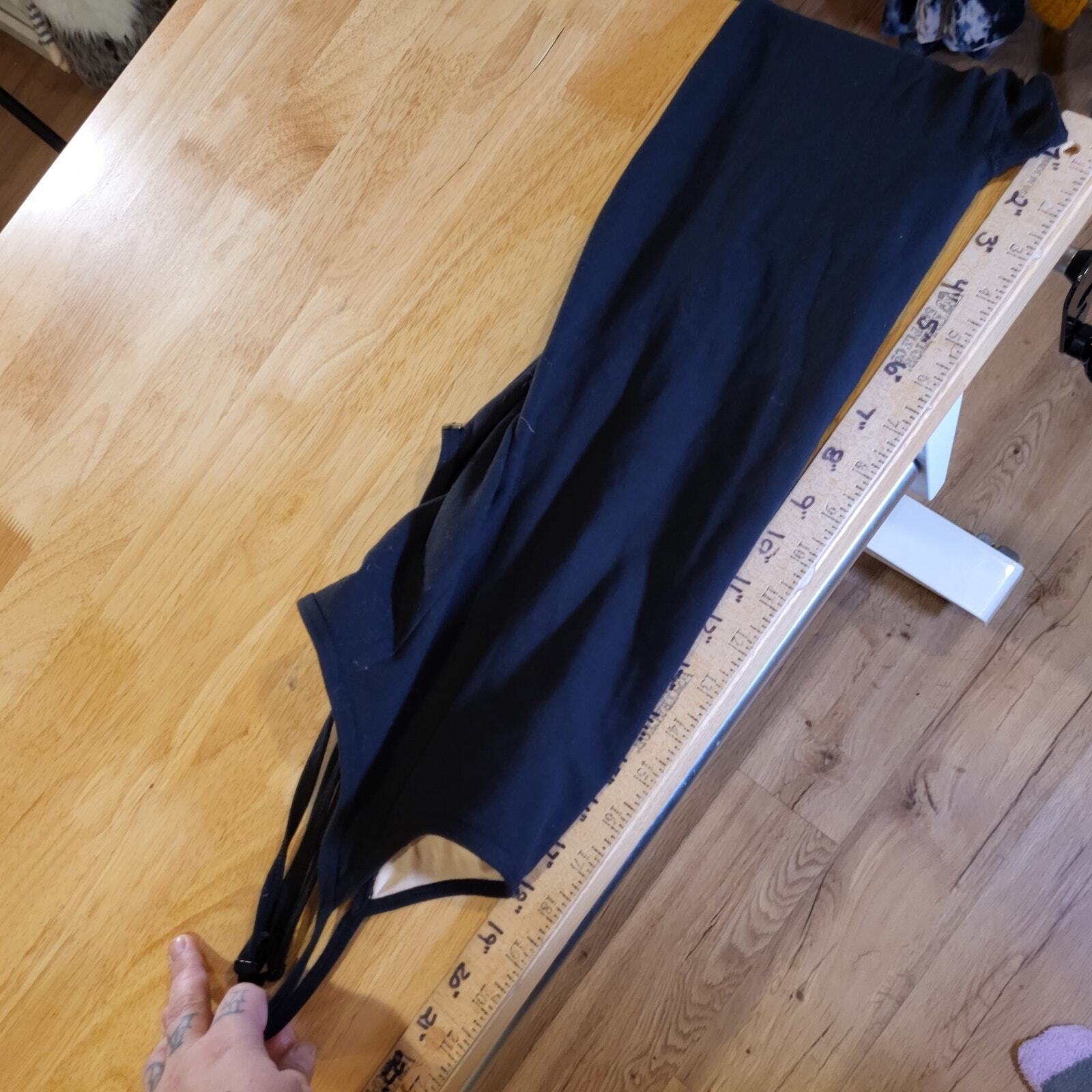 Treelance Black Spaghetti Strap Full Body Black Leotard Organic Cotton Spandex 