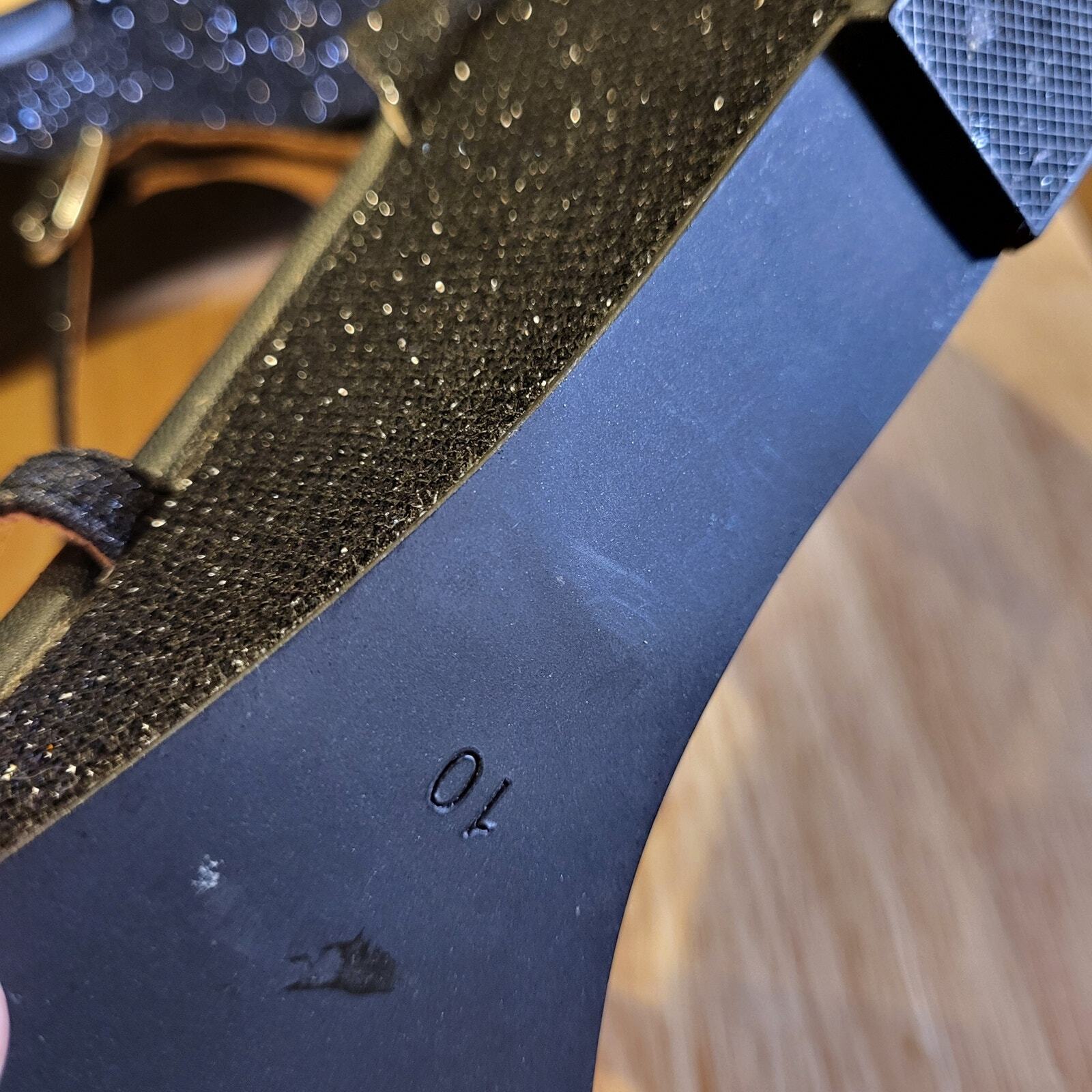 Badgley Mischka Black Rhinestone Strappy Wedge Worn Once Designer size 10