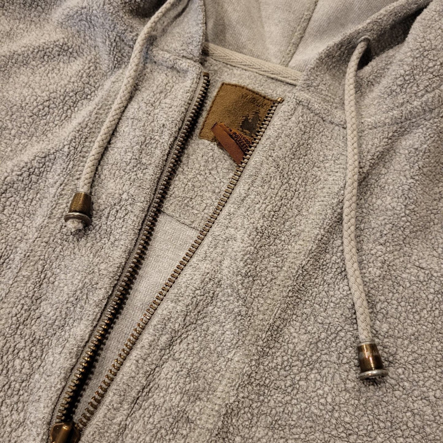Heather Gray St. John's Bay Cotton Blend 1/4 Zip Hoodie Pocket Small 22" P2P