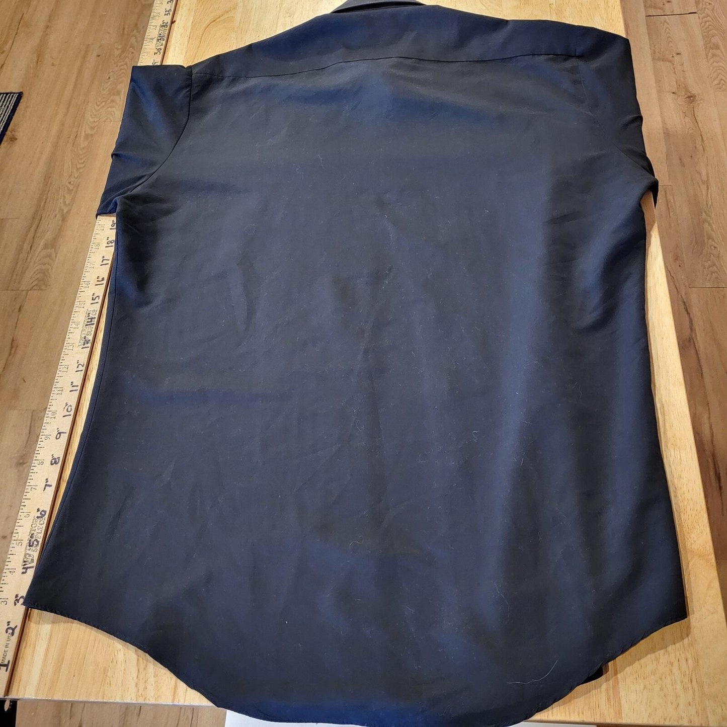Devin Michael's Medium Microfiber Men's All Black Tuxedo Shirt 25"p2p 28" long