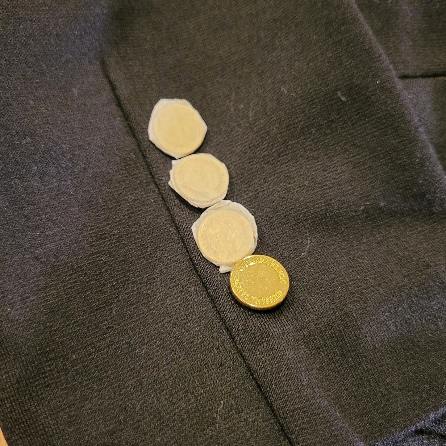 New With Tag Giuliana Rancic Black Knit Long Sleeve Gold Button Pencil 17" p2p