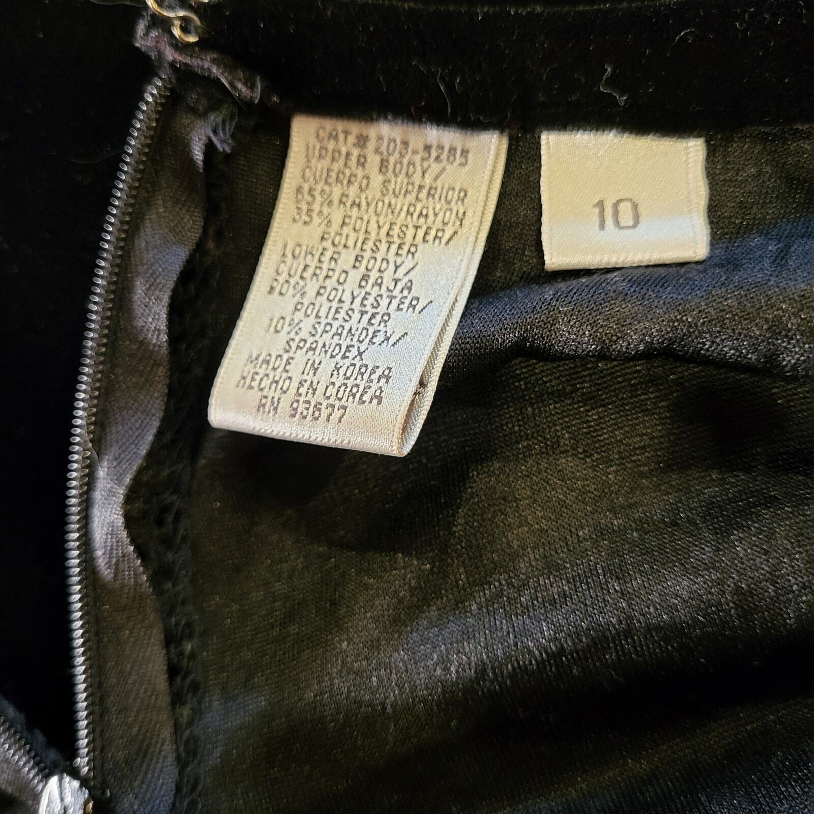 Jacqueline Ferrar Vintage Black Velvet Dress Burnout Lace Sheer Top Long Sleeve 