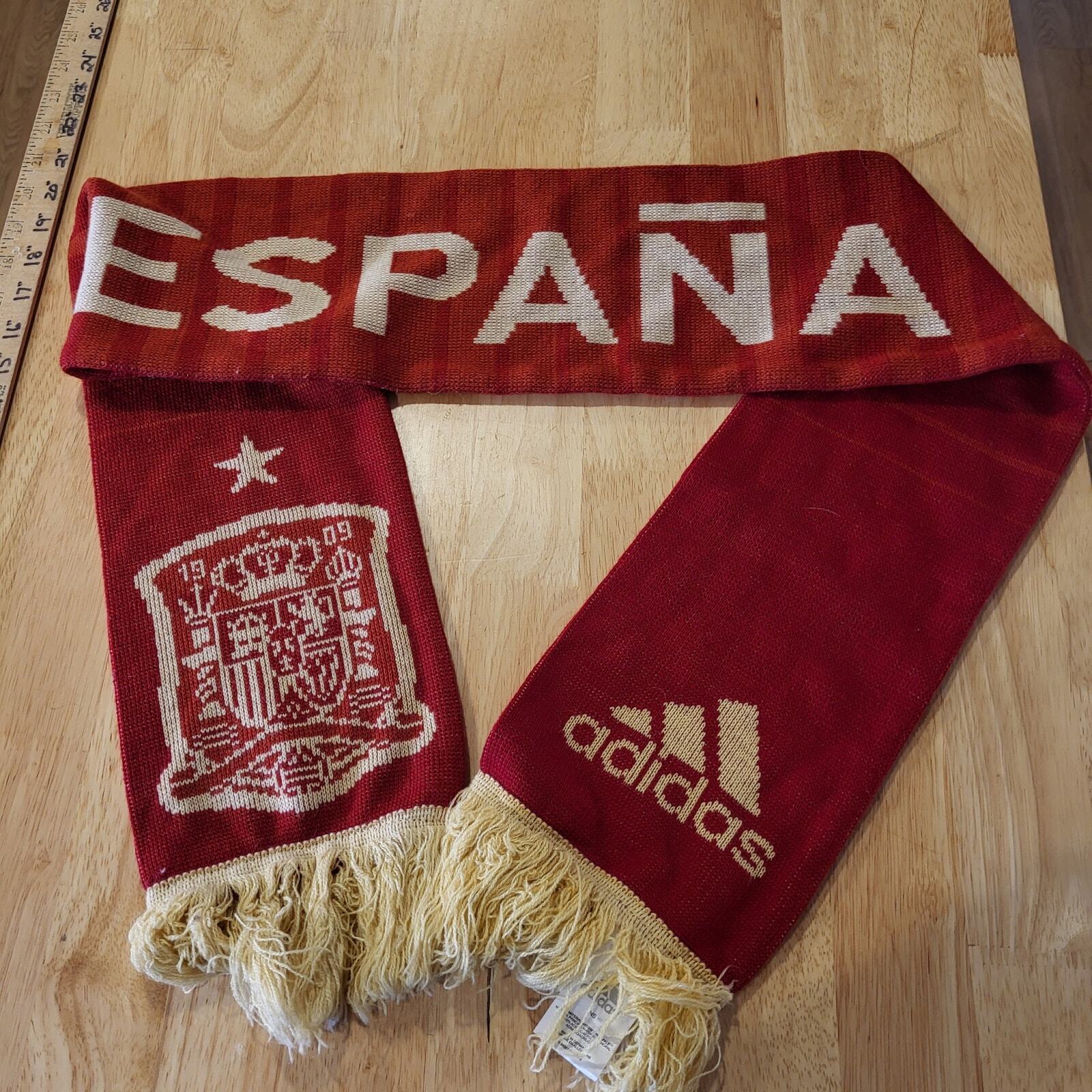 Spain Football Soccer Scarf La Roja Red & Gold Adidas FC