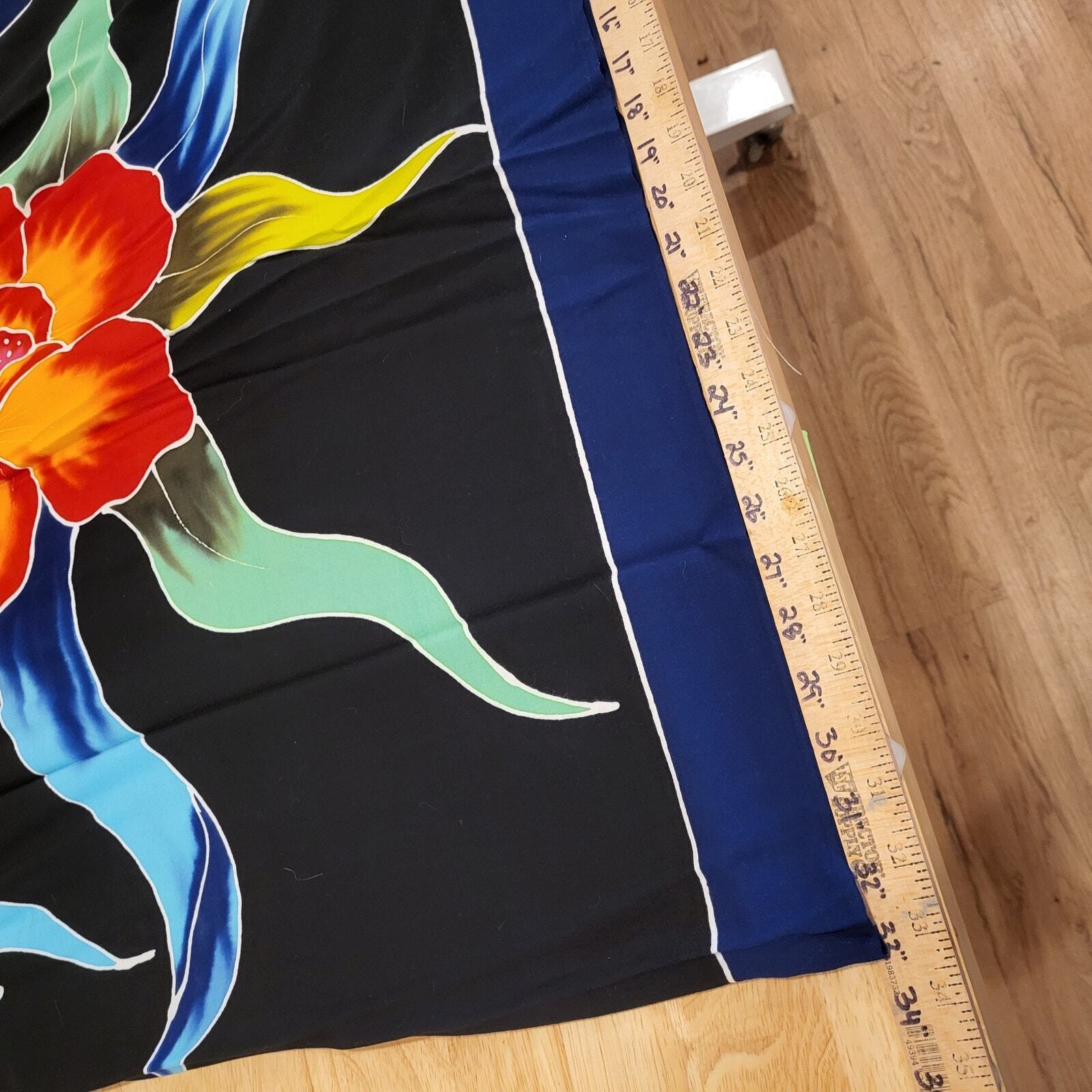 Floral Batik Beach Wrap Scarf Shawl Coverup 45"x64"