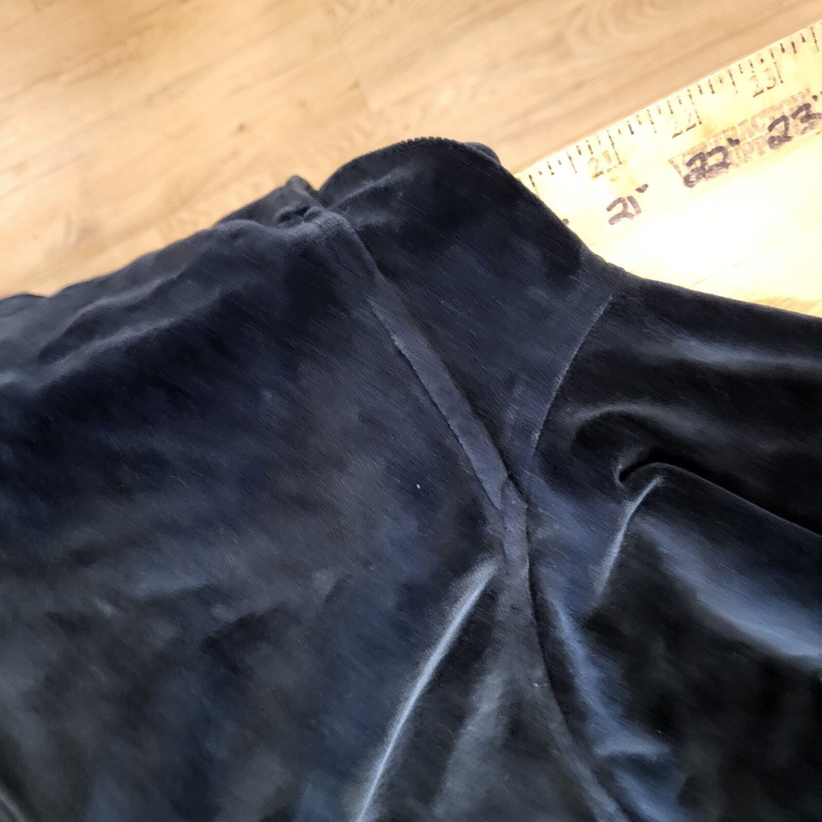 Black Terry Full Zip DKNY Track Jacket Cotton Blend Medium