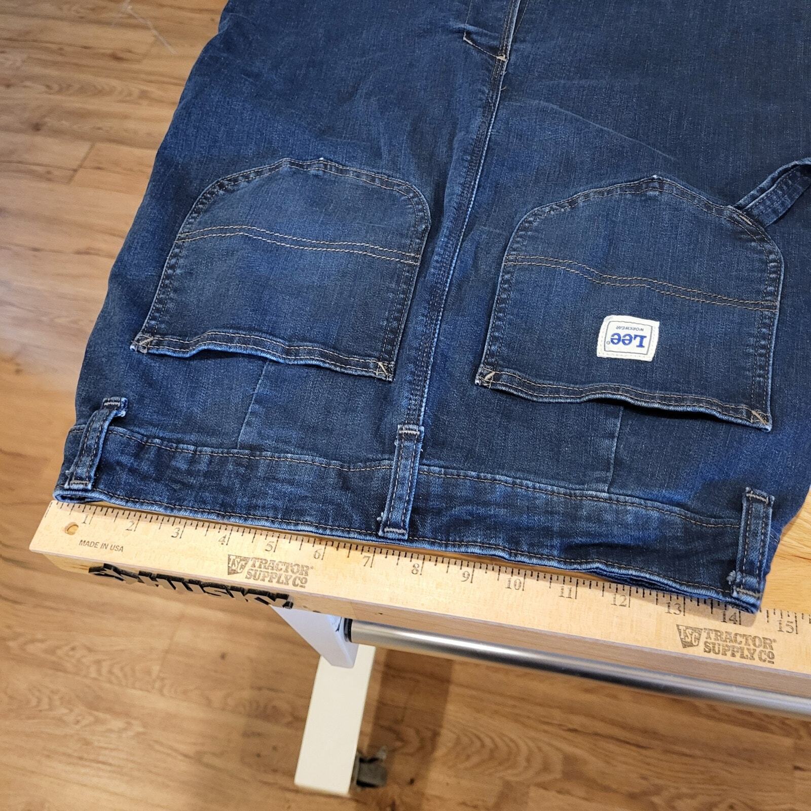 Vintage Denim Lee Midi Skirt Logo Tab 28" Waist 