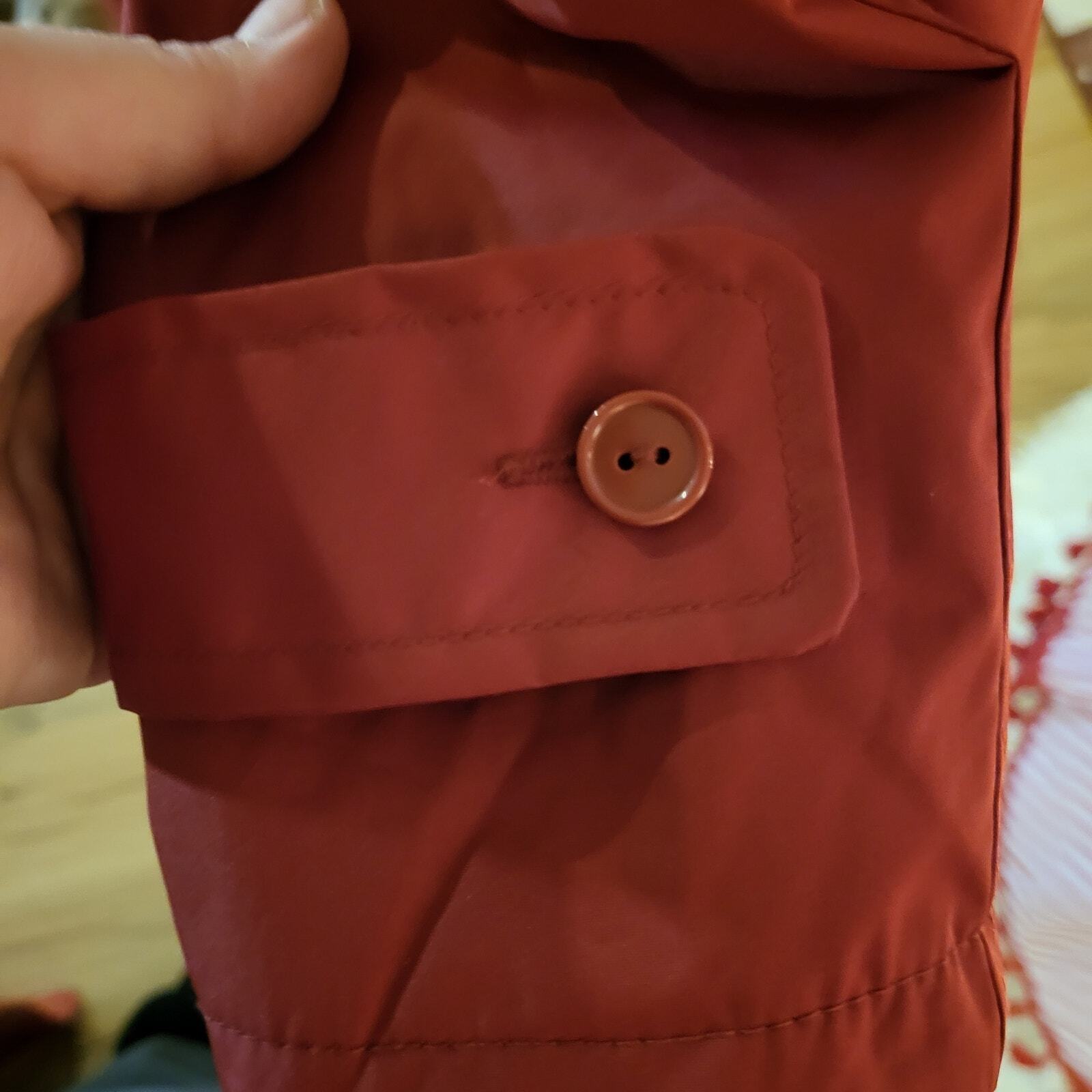Giorgio Morandi Maroon Burgundy Fleece Reversable Houndstooth Rain Coat L