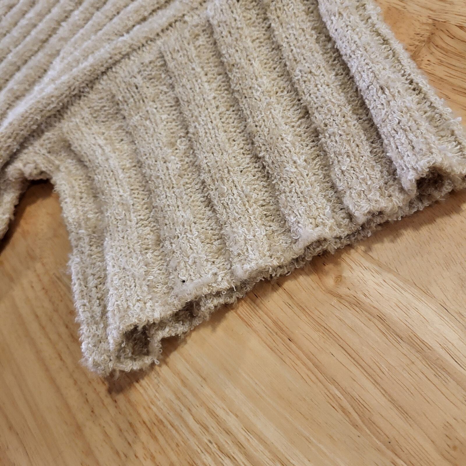 Beige Slouchy Boxy Knit Paper Moon Cropped Sweater Ballet Core Small 25" P2P