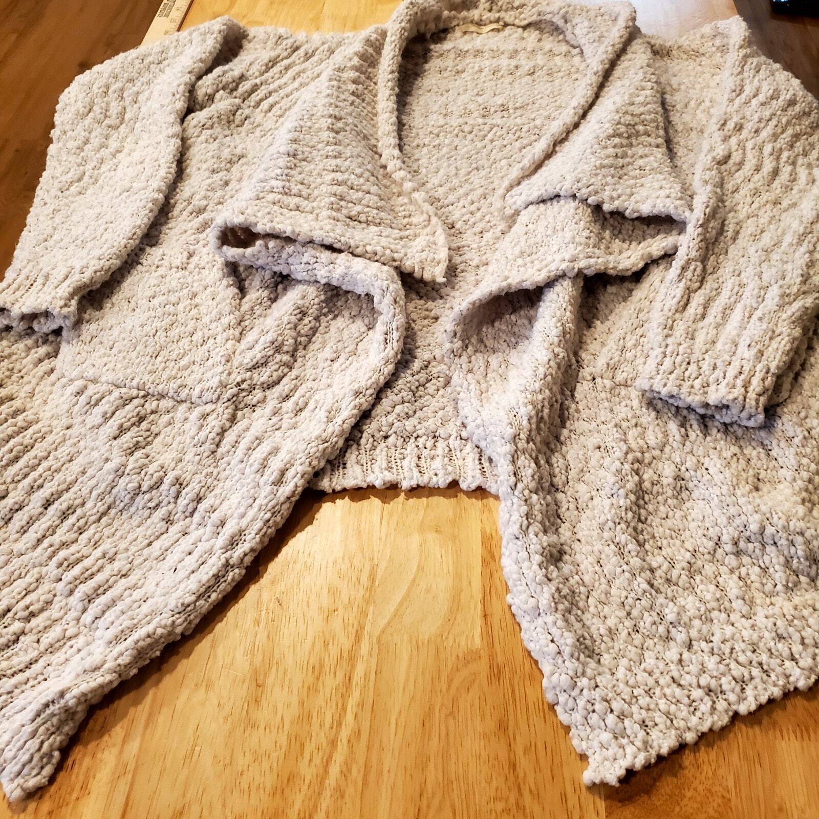 Beige Tissue Hem Chunky Knit Altar'd State Cardigan Sweater Chunky 