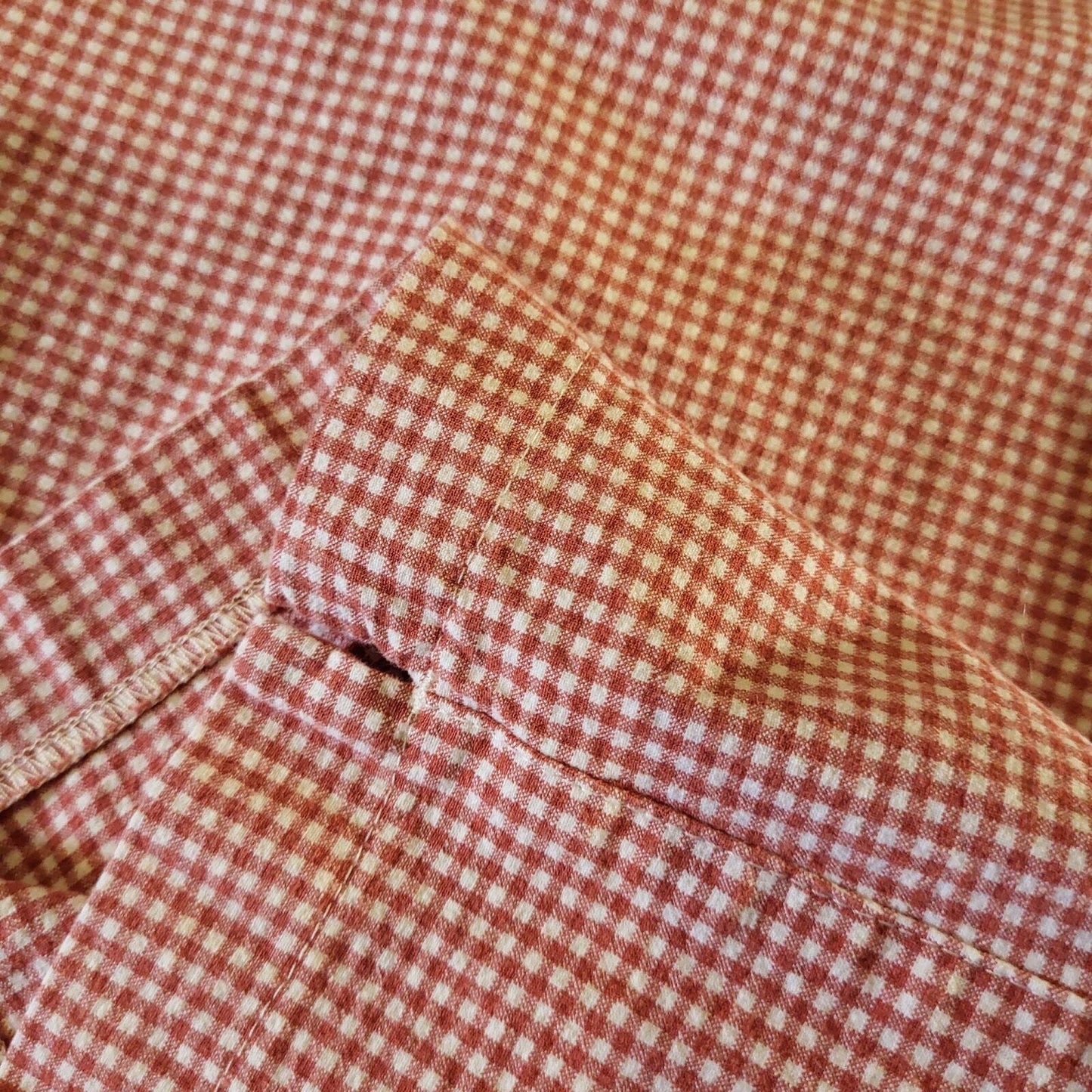 Vanilla Red Gingham Cotton Stretch Cigarette Pants 44 Zip Ankle Straight