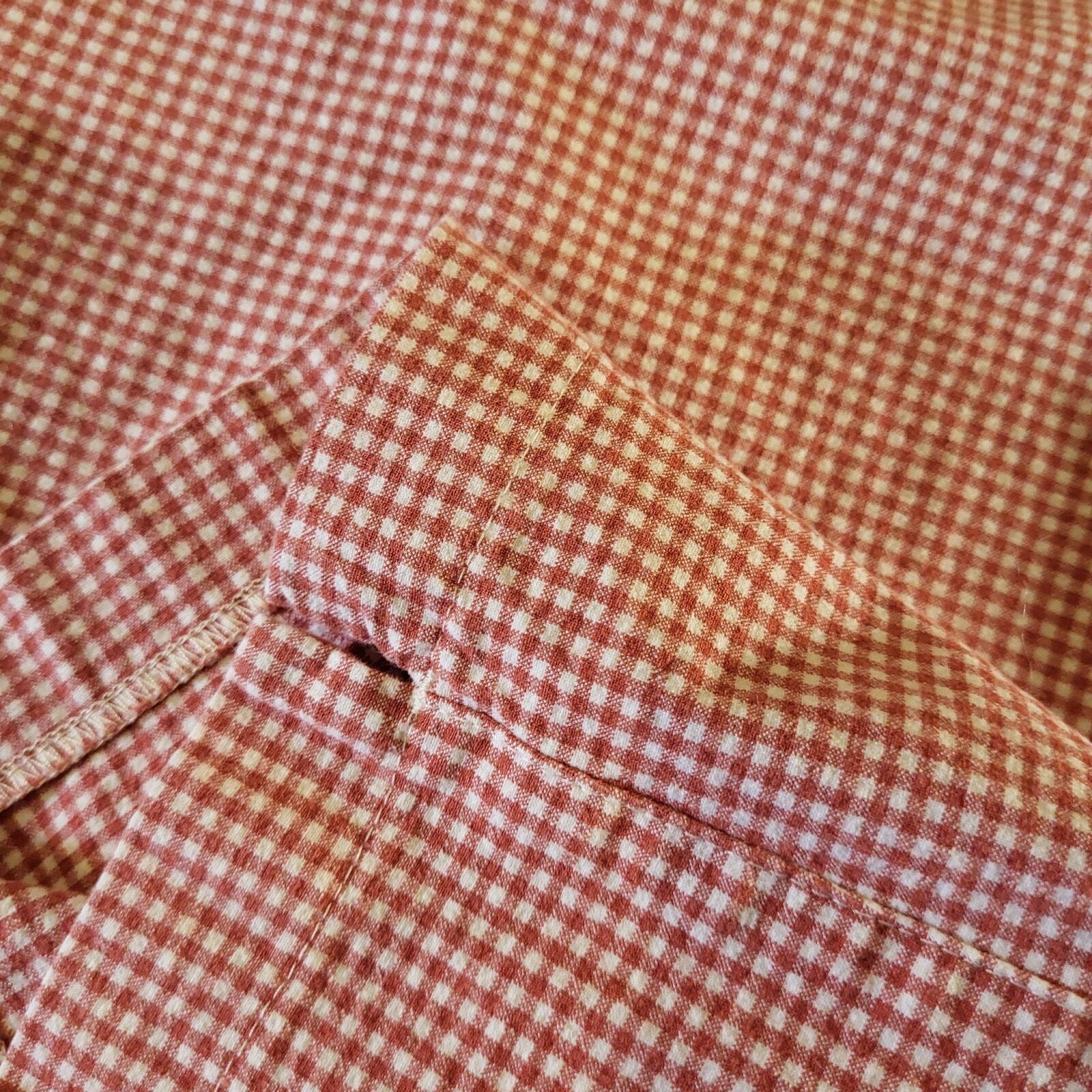 Vanilla Red Gingham Cotton Stretch Cigarette Pants 44 Zip Ankle Straight
