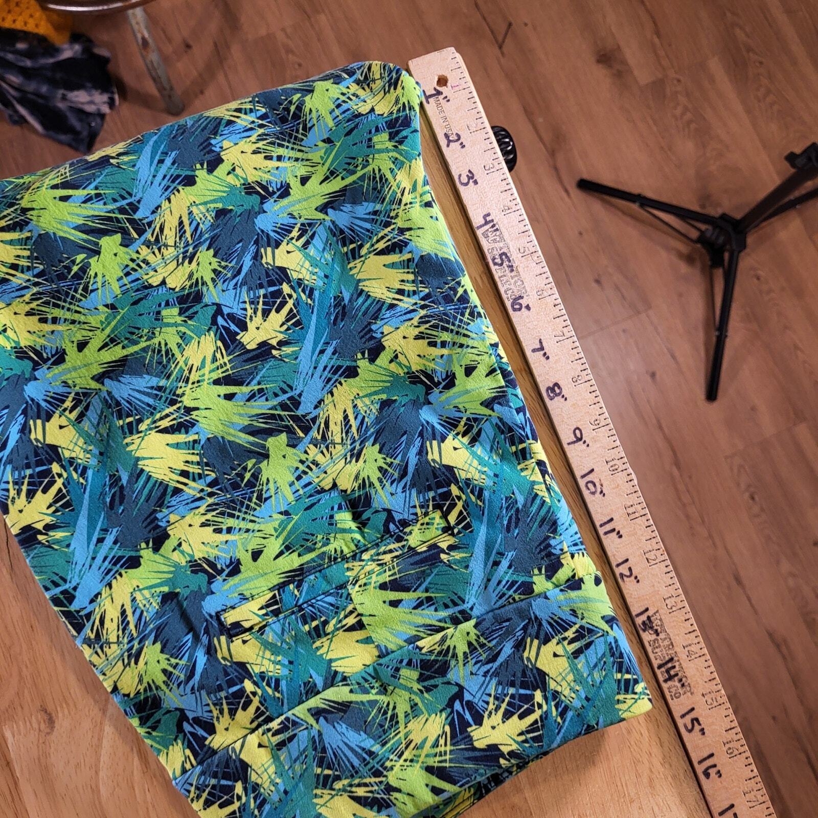 Soft Surroundings Blue & Green Pencil Pants Petite Medium Ankle Slit Colorful