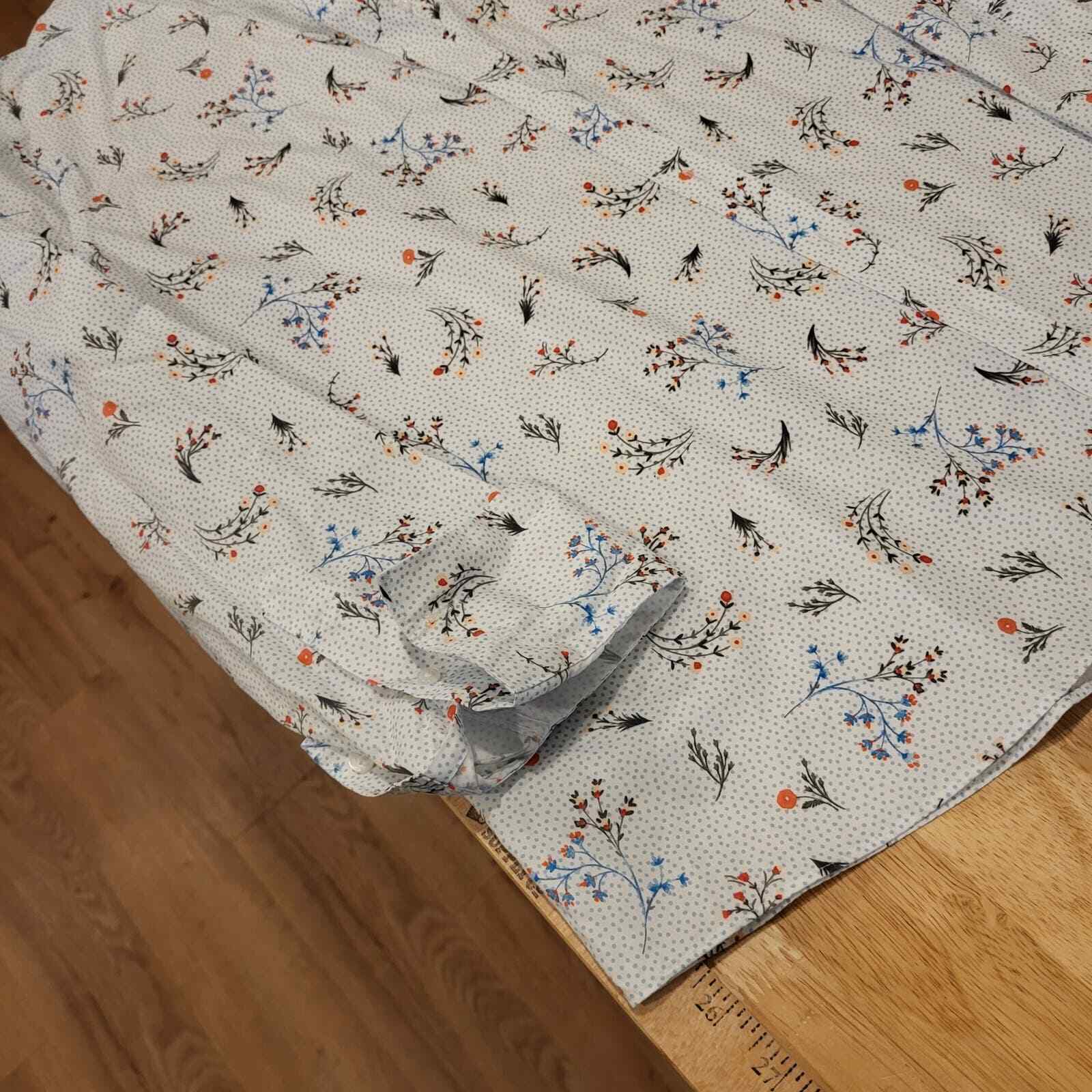 Floral Cotton Land's End Women's Button Down Collard Shirt No Iron Supima 16