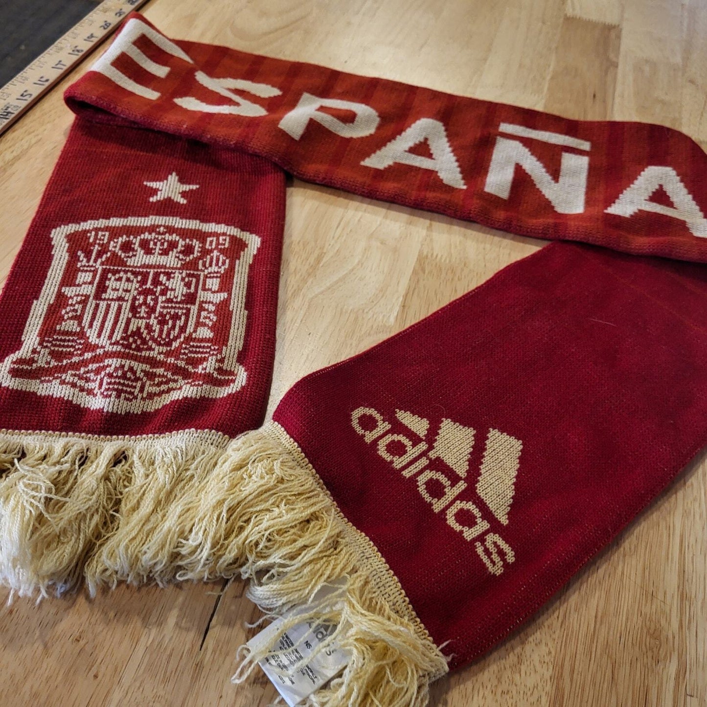 Spain Football Soccer Scarf La Roja Red & Gold Adidas FC