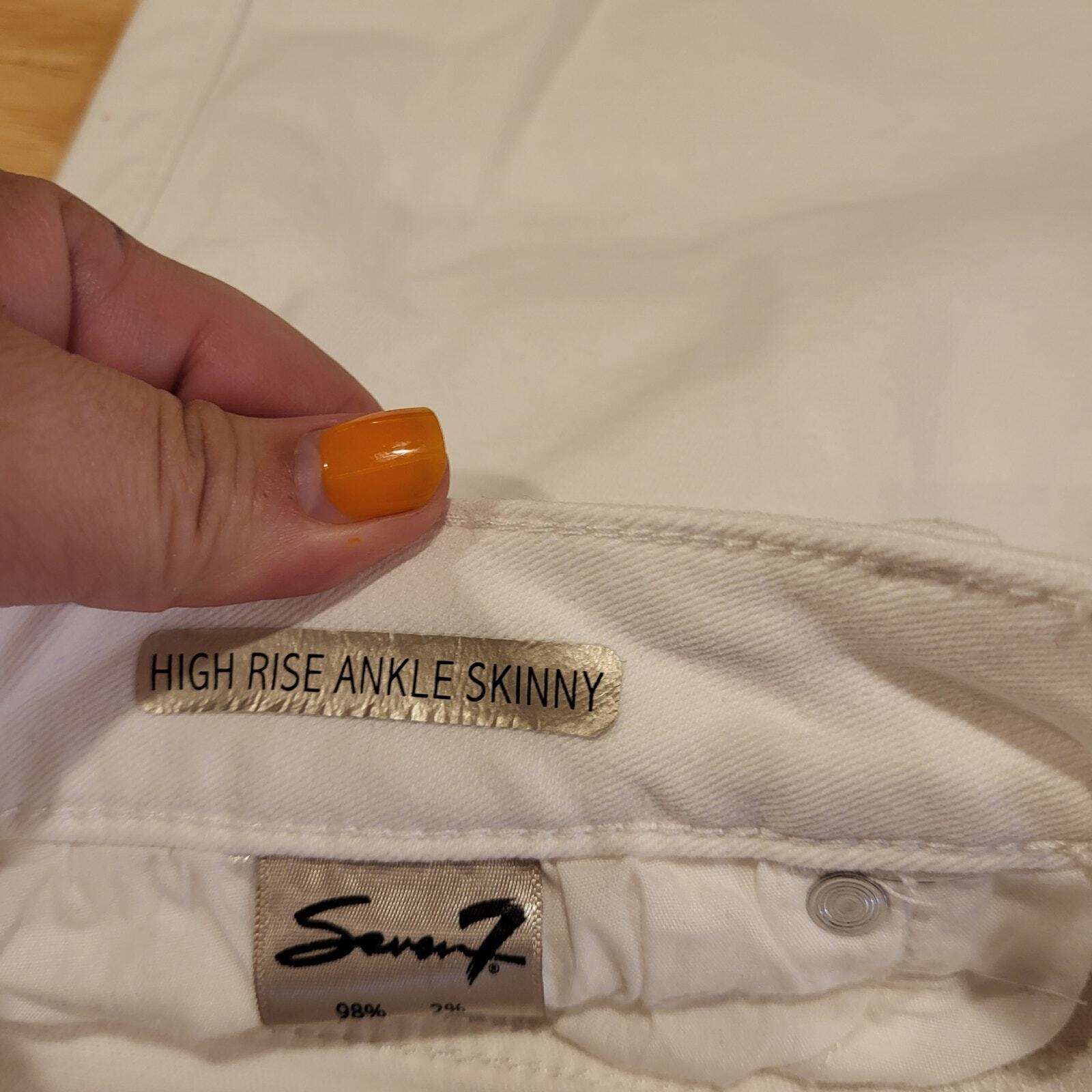 Seven Jeans High Rise Ankle Skinny 10 White 28"