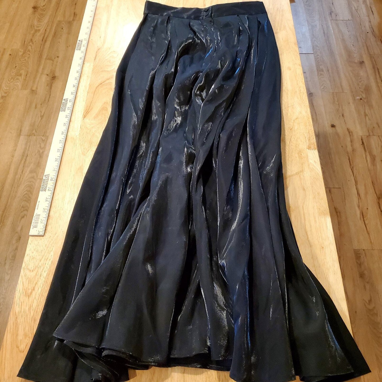 Vintage Studio Jax 10 Liquid Look Flowy Black Rayon shimmer Formal 30" Waist