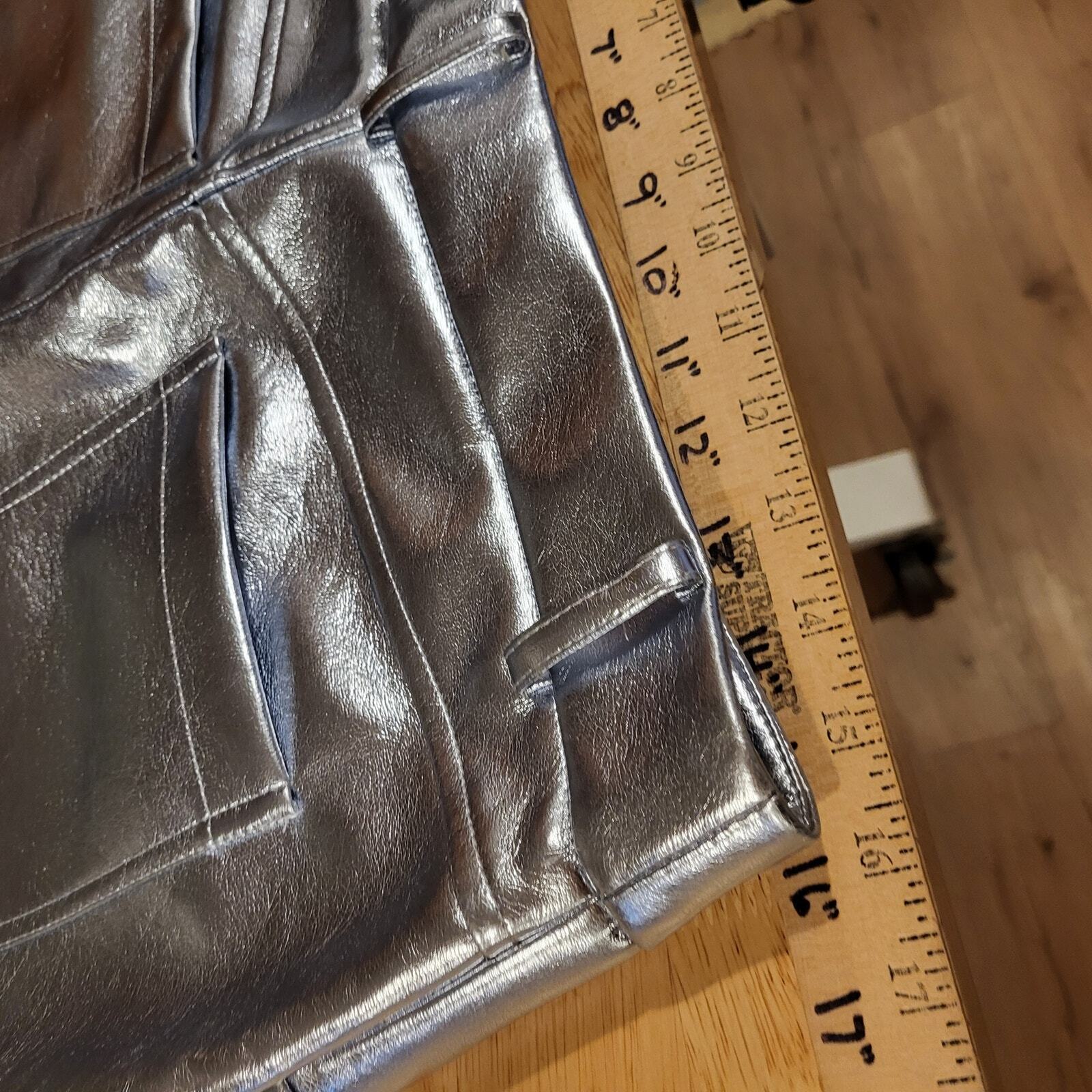 Nwt House of Harlow metallic pleather skirt & top set Large 32" Waist 19" p2p