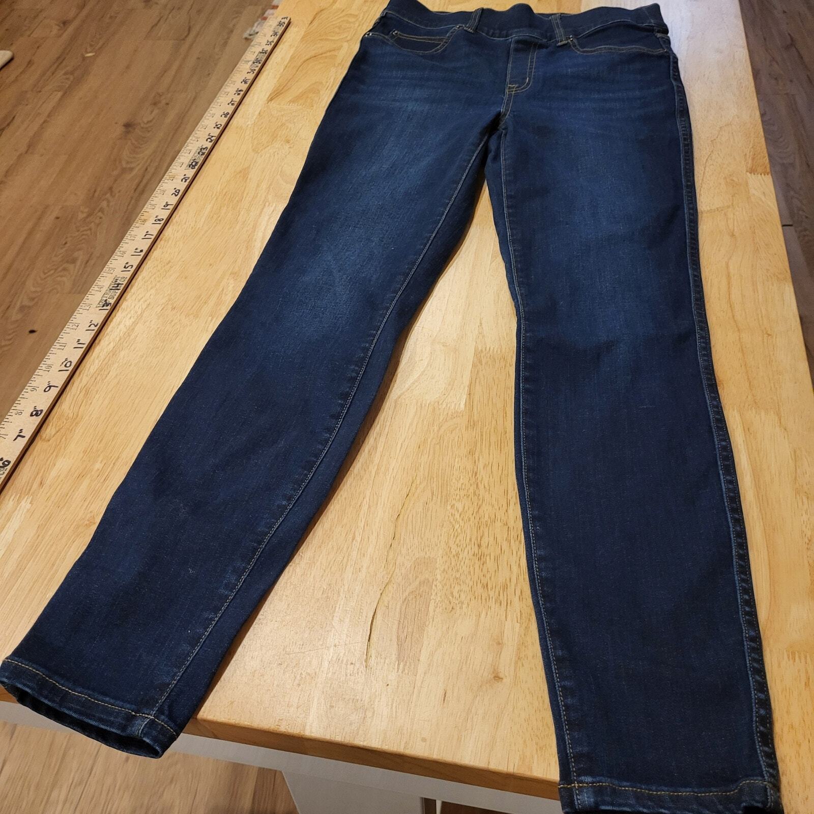 Spanx Skinny Jeans Small Medium Dark Wash Elastic Waist Slimming Compression