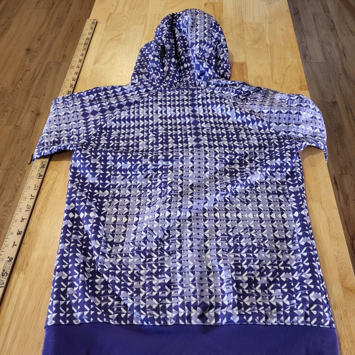 Under Armour Semi-fitted Purple Geometric Print Full Zip Hoodie Small 
