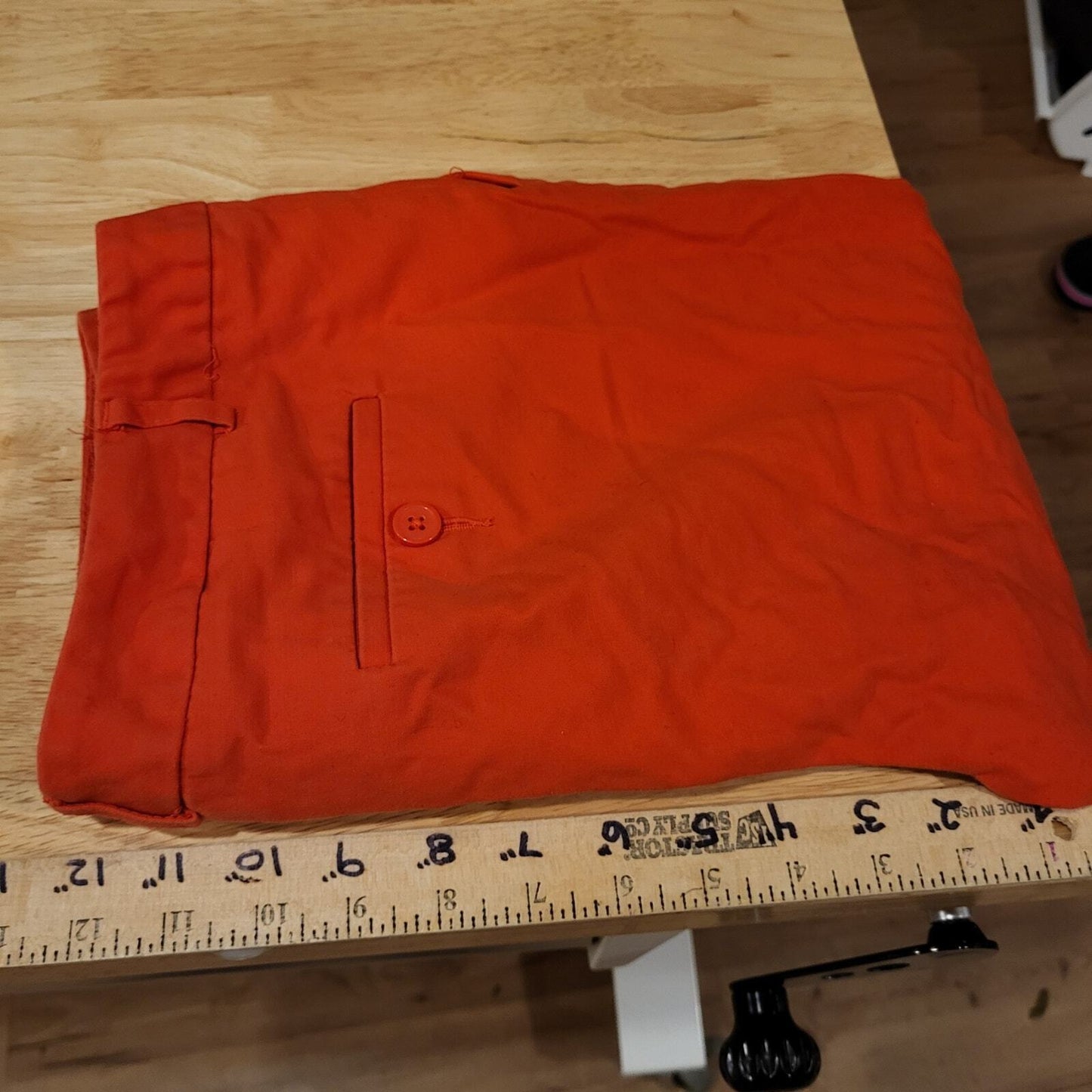 Van Heusen Studio Stretch Cotton Blend Red Trousers 25" Inseam Straight Leg